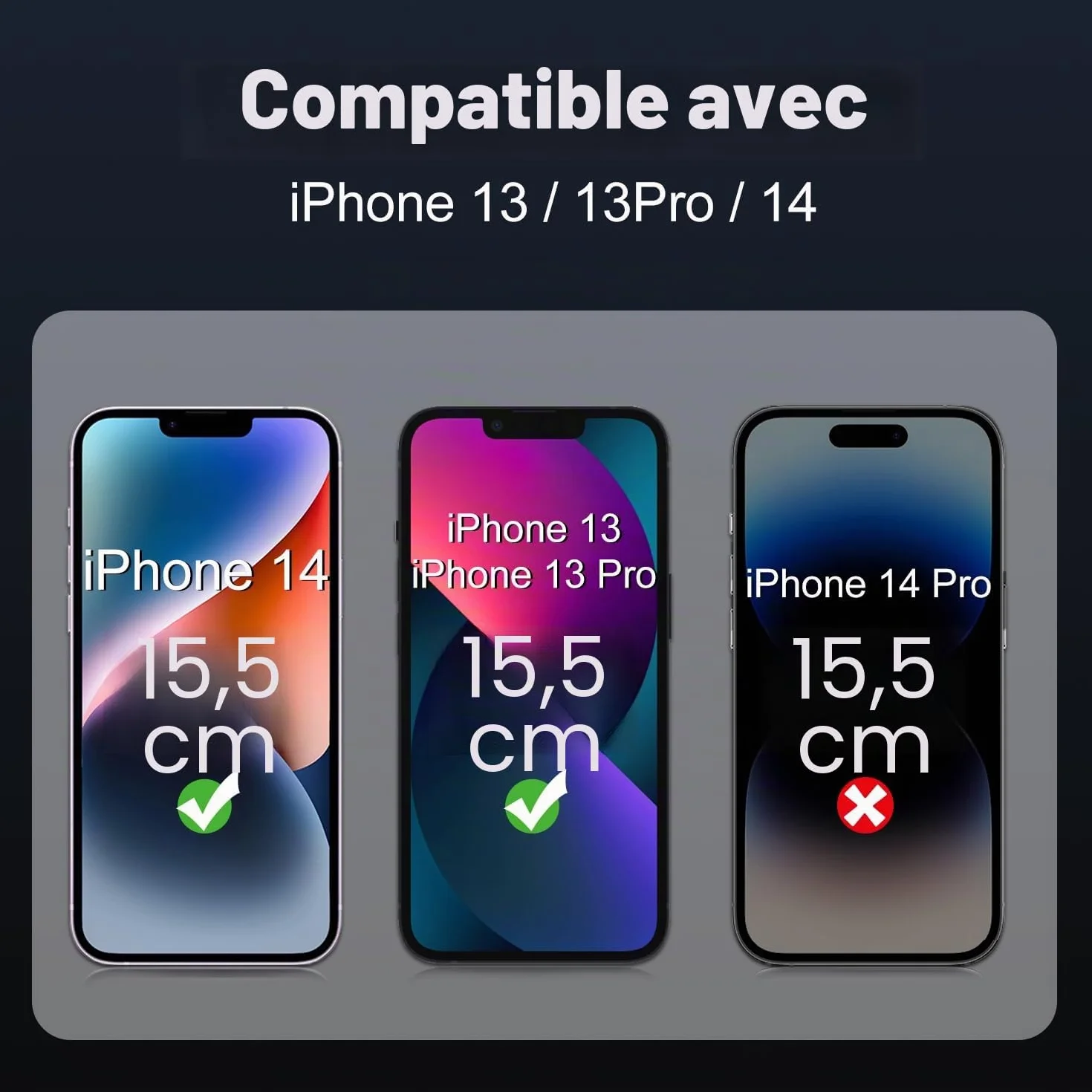 Tentoki Verre Trempé pour iPhone 16e, iPhone 13/13 Pro/iPhone 14 (6,1 Pouces), vitre Protection ecran [lot de 2] -Sans Bulles, Couverture Complète, Anti Rayures, Dureté 9H