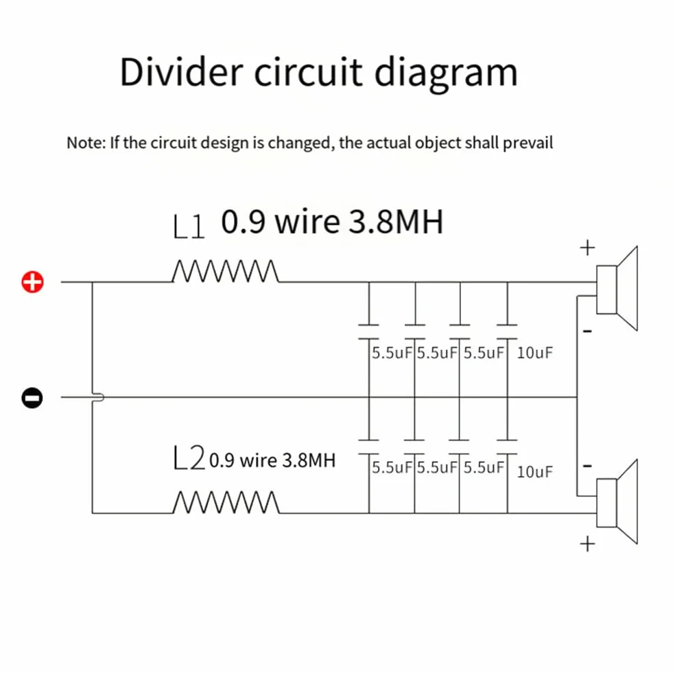 Séparateur de Fréquence Audio 800 W Crossover Caisson de Basses Haut-Parleur à Double Bobine Vocale Double Caisson de Basses Haut-Parleur Crossover Installation Facile Facile à Utili