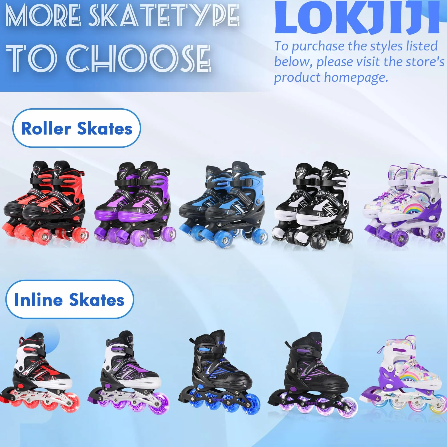 Patins à roulettes pour Enfants Garçons et Filles, 4 Tailles Réglables, Roues Lumineuses, Bleu et Rouge, Quad