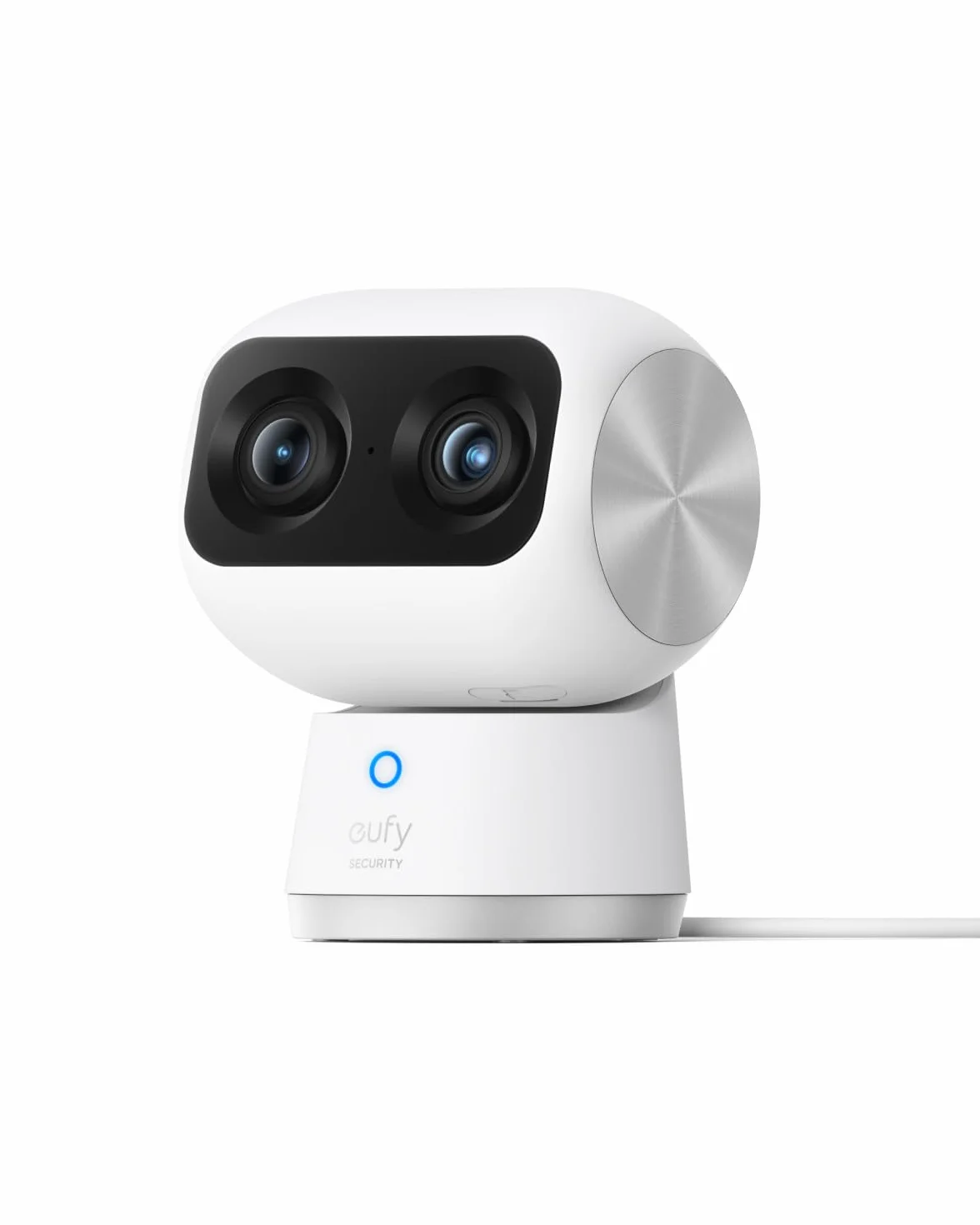 eufy Security Indoor Cam S350, caméra à Double Objectif, caméra de Surveillance 4K UHD avec Zoom × 8 et Rotation/Inclinaison 360°, idéale pour babyphone pour Animaux de Compagnie/sécurité