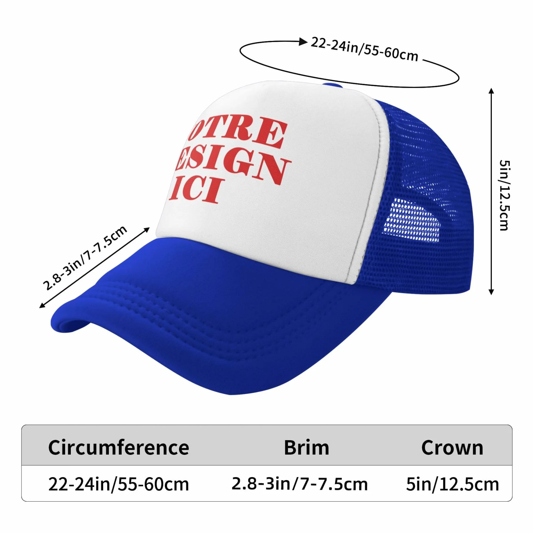 Casquette personnalisable baseball avec votre logo, casquette trucker unisexe en mesh