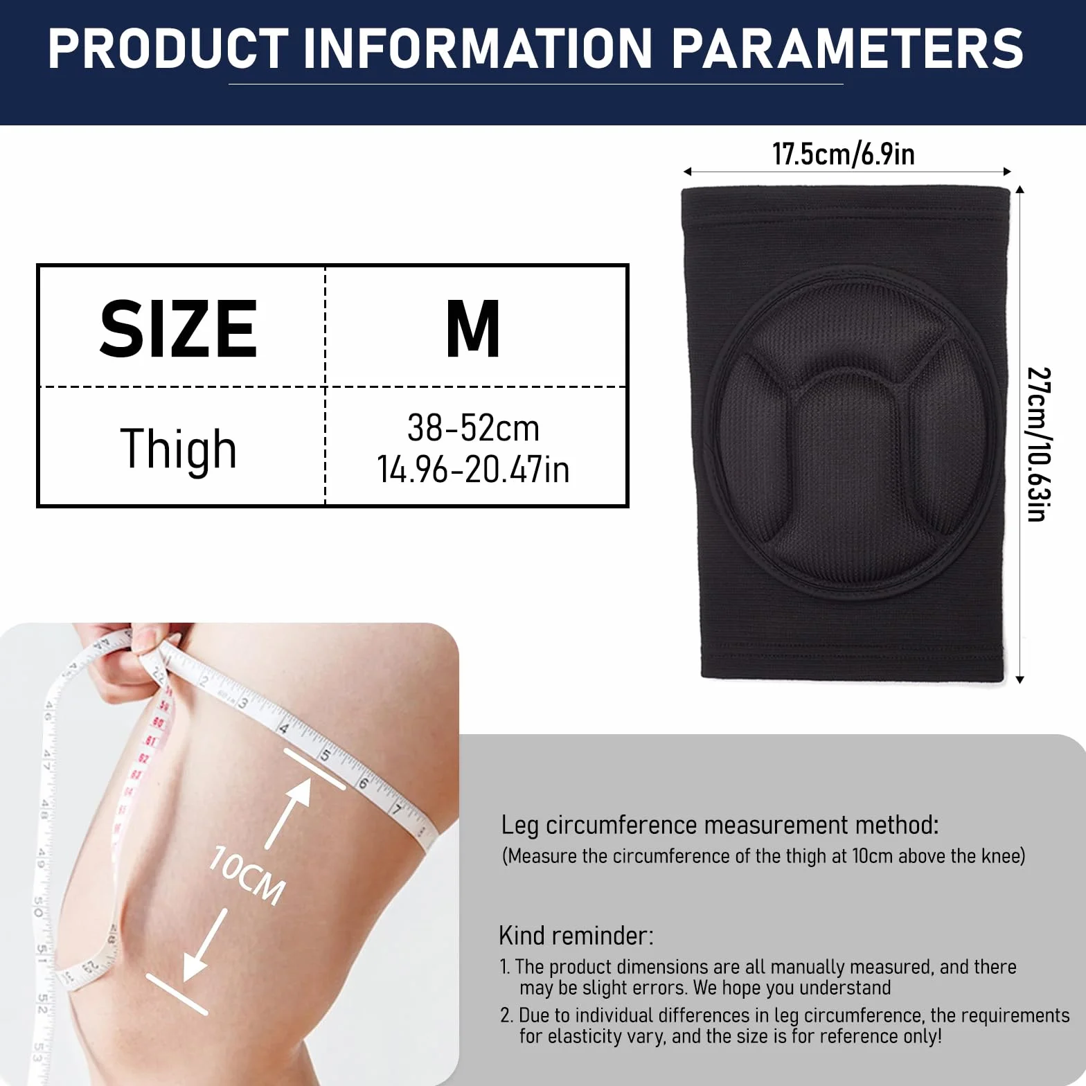 Genouillère Sport Élastique Anti-collision Éponge Épaisse pour Danse Yoga Jogging Volley-Ball Noir
