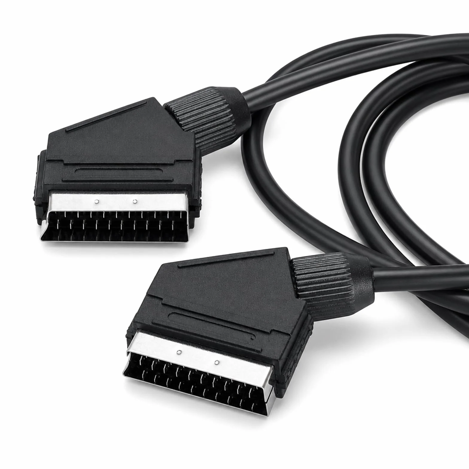 HENGBIRD Câble Péritel 2 Pièces 1,5 m, 21 Broches Mâle vers Mâle, Câble Audio Vidéo pour Téléviseur, Lecteur DVD, Récepteur et Magnétoscope