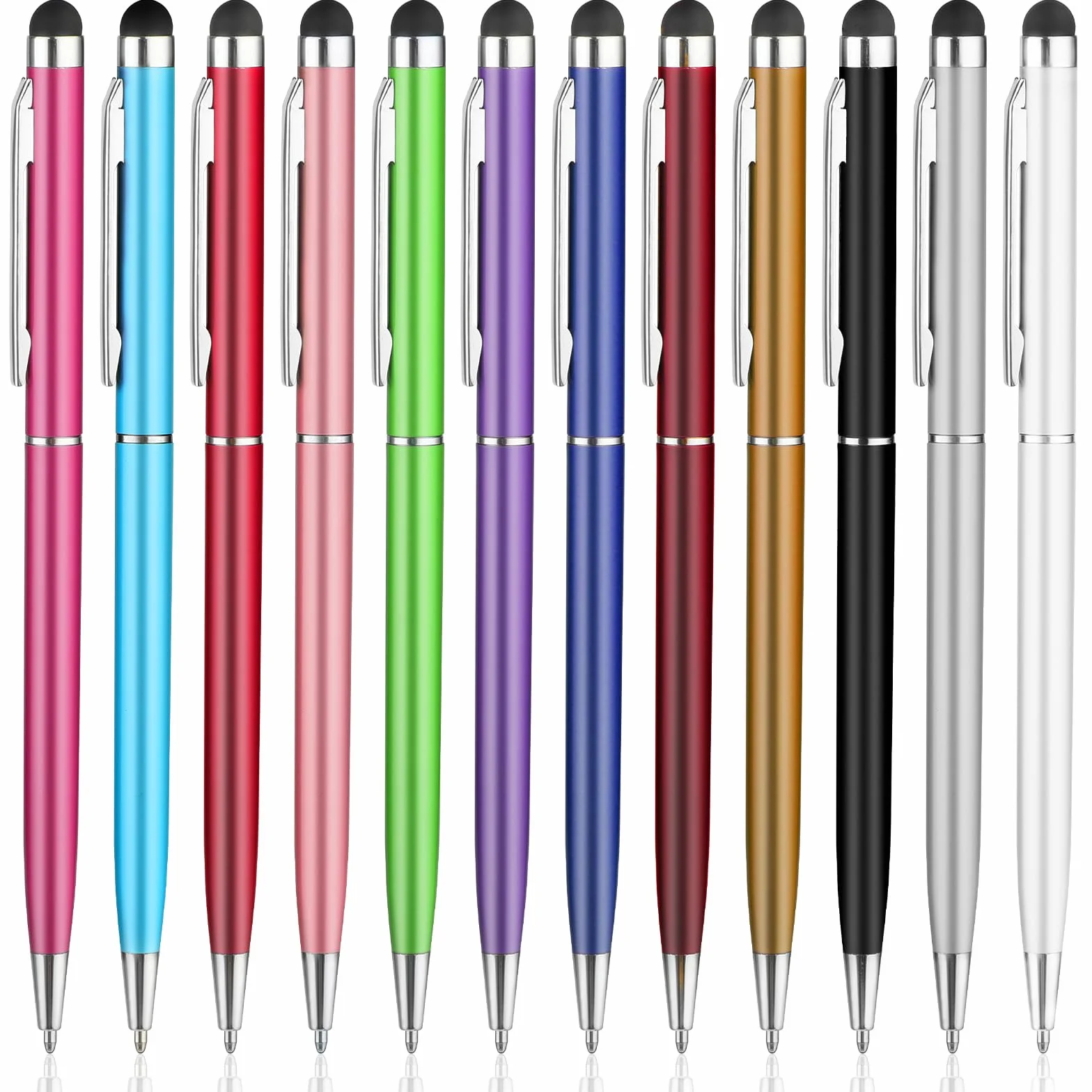 Giantree Lot de 12 stylets 2 en 1 haute sensibilité pointe silicone pour téléphone et tablette