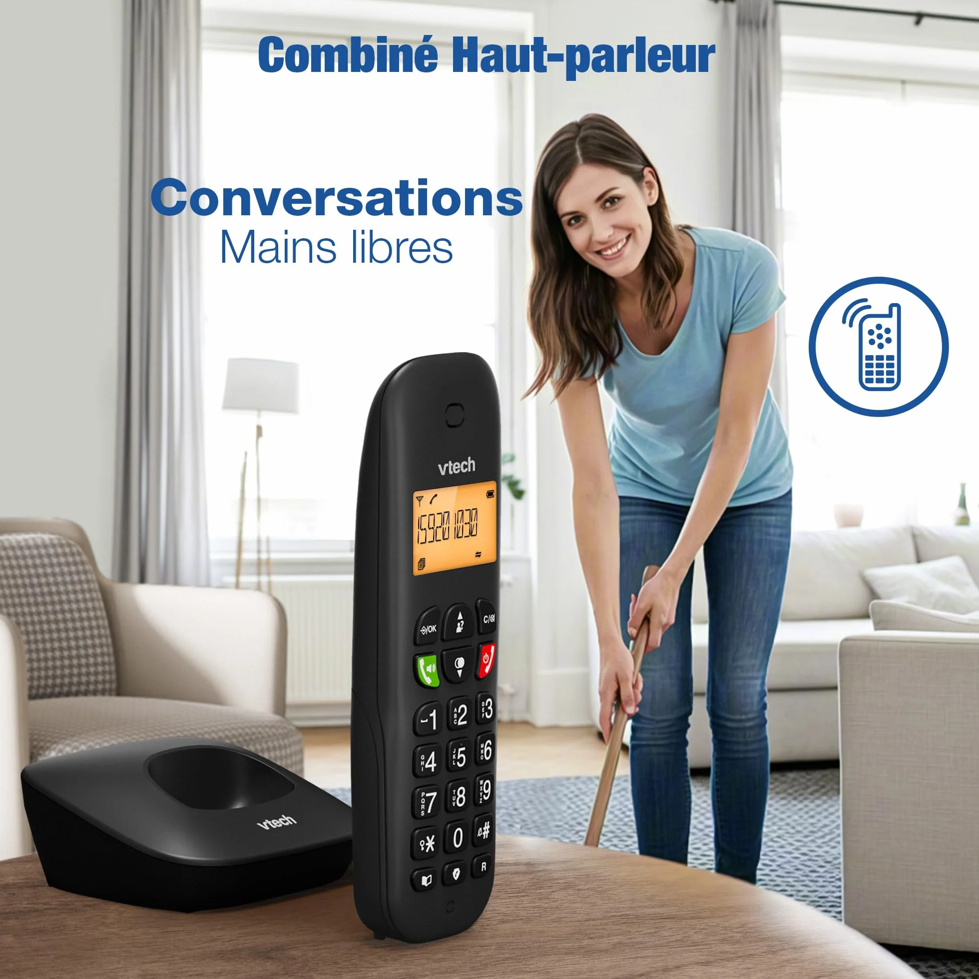 VTech CS901 Téléphone sans Fil DECT 2 combinés, Blocage d’appels, Identification, Haut-Parleur