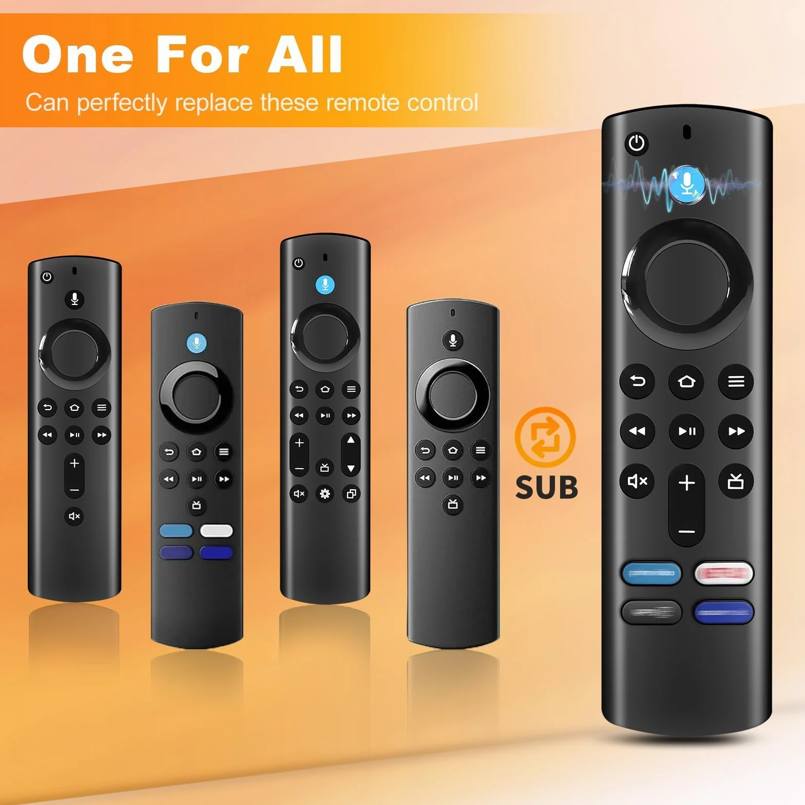 Télécommande vocale 3e génération Compatible AMZ FI-Re Sti-CK 2 Gen 3 Gen 4K 4K Max HD Lite Cube 2nd 3rd Gen avec Quatre Touches de Raccourci Fonction vocale