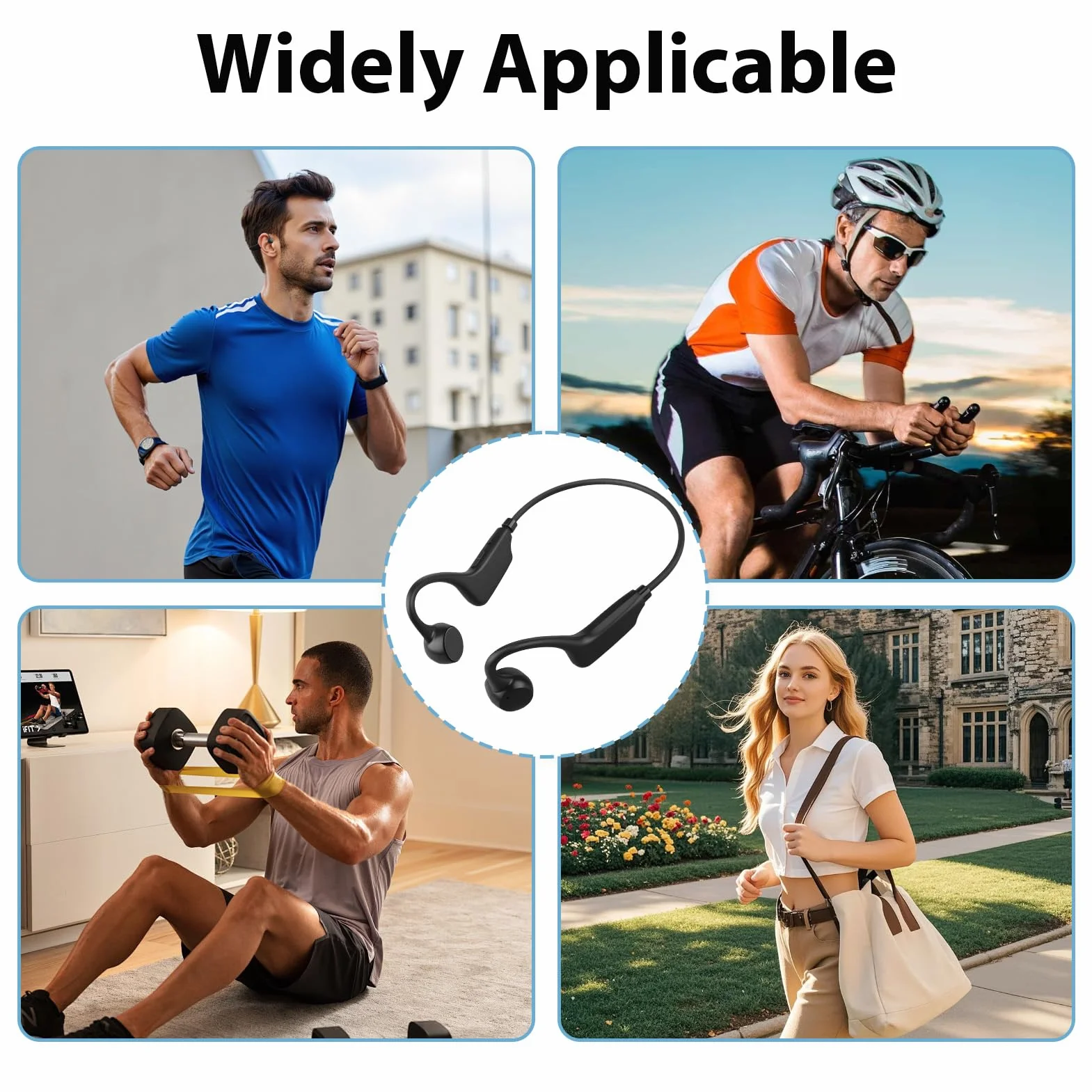 Casque Conduction Osseuse Ecouteurs Bluetooth sans Fil V5.3 HiFi Stéréo Sport avec HD Micro Casque de Sport étanche IPX8 pour Course à Pied Natation Cyclisme Fitness Bureau