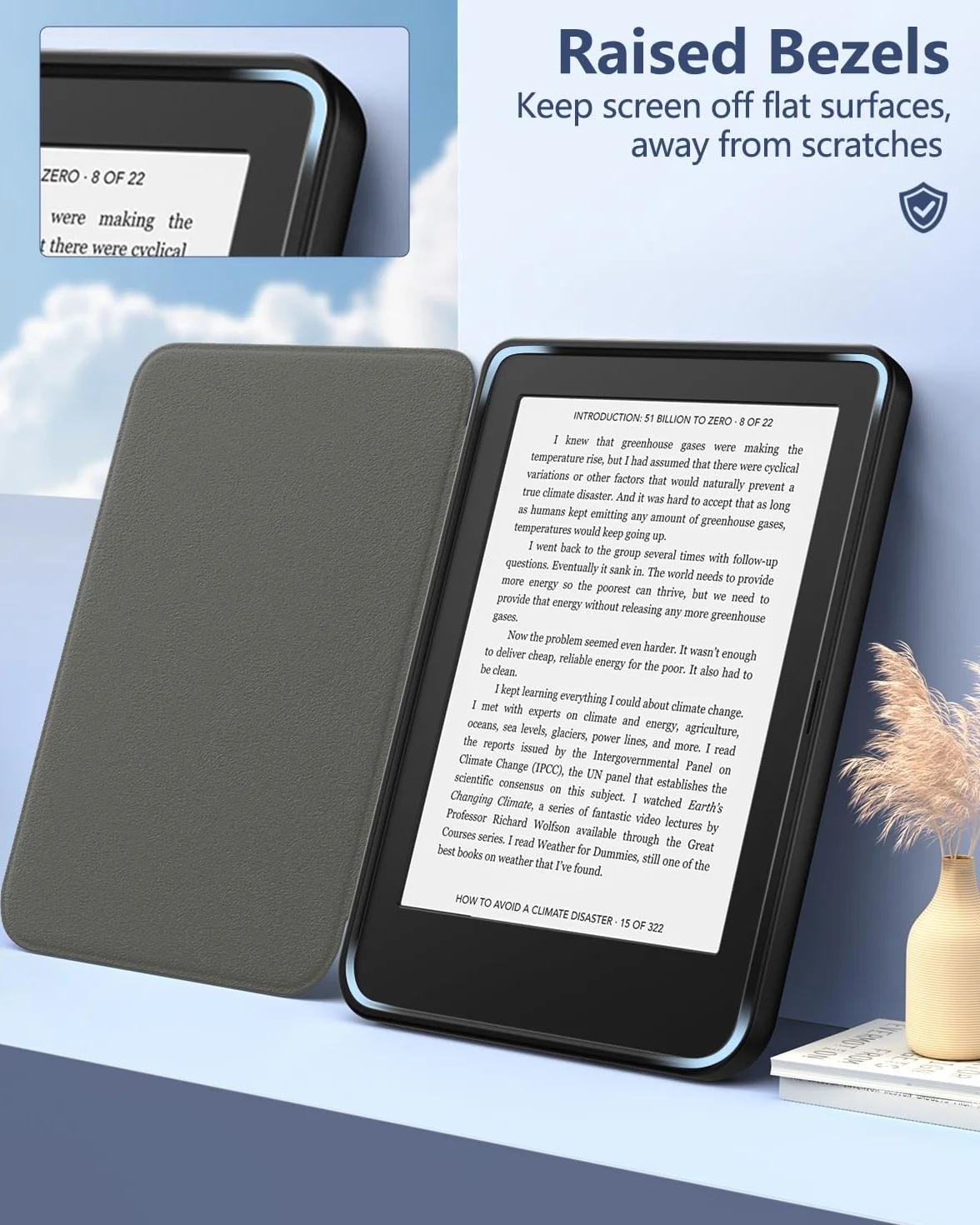 MoKo Étui pour Tolino Shine Color/Shine 5 (2024)/Shine 4 (2022) et Kobo Clara BW/Color/2E 6", Ultra Fin et léger, Fonction Veille/Réveil Automatique pour Kobo Clara 6" 2024, Fleur