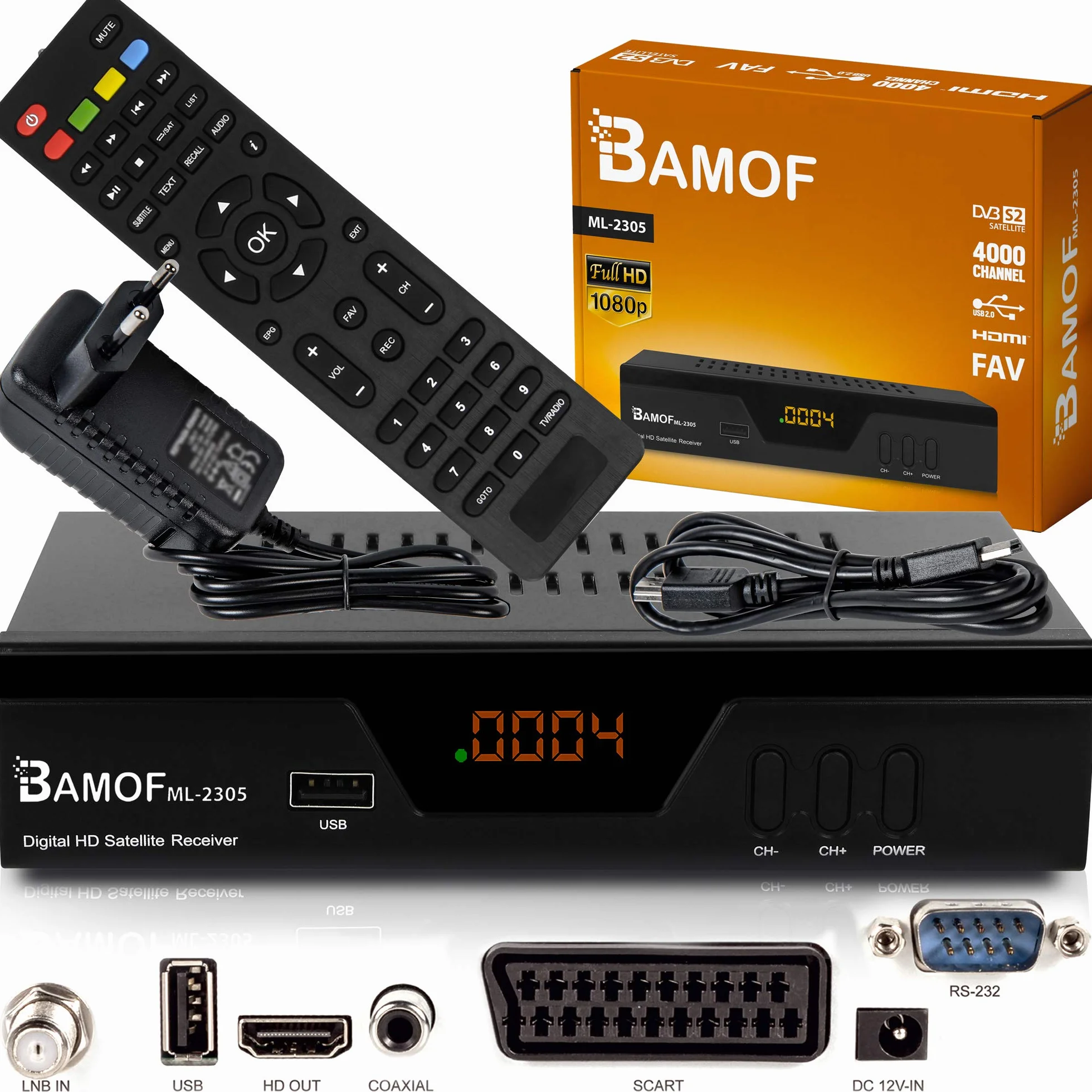 Bamof 2305 Récepteur Satellite Numérique HDTV DVB-S/S2 HDMI Full HD 1080p