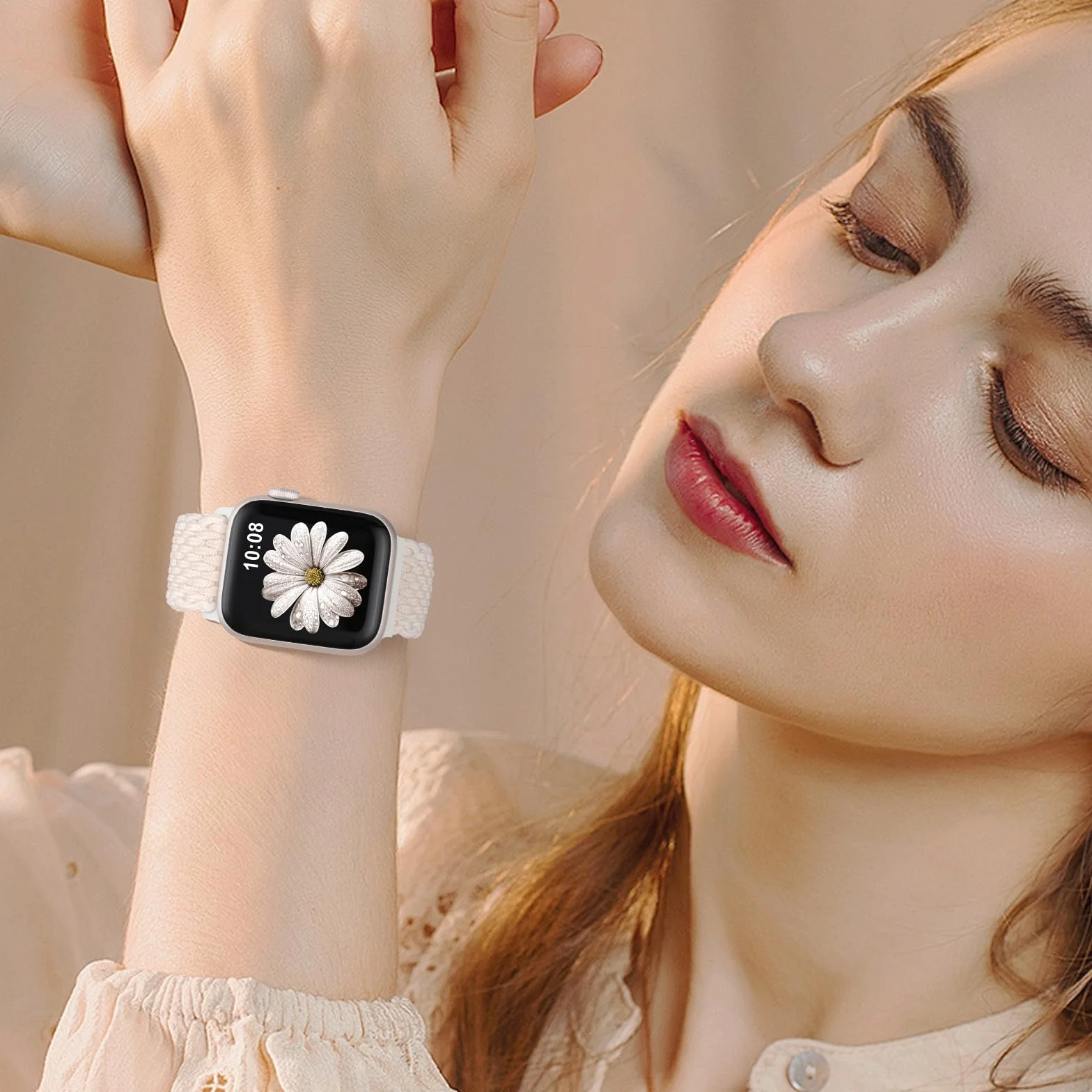 AMSKY Tressé Elastique Compatible avec Bracelet Apple Watch Se 40mm 44mm 42mm 46mm 41mm 45mm 38mm Femme Homme, Nylon Sport Bracelet avec Boucle Magnétique pour Serie 11 10 9 8 7 6 5 4, SE 3 2 1