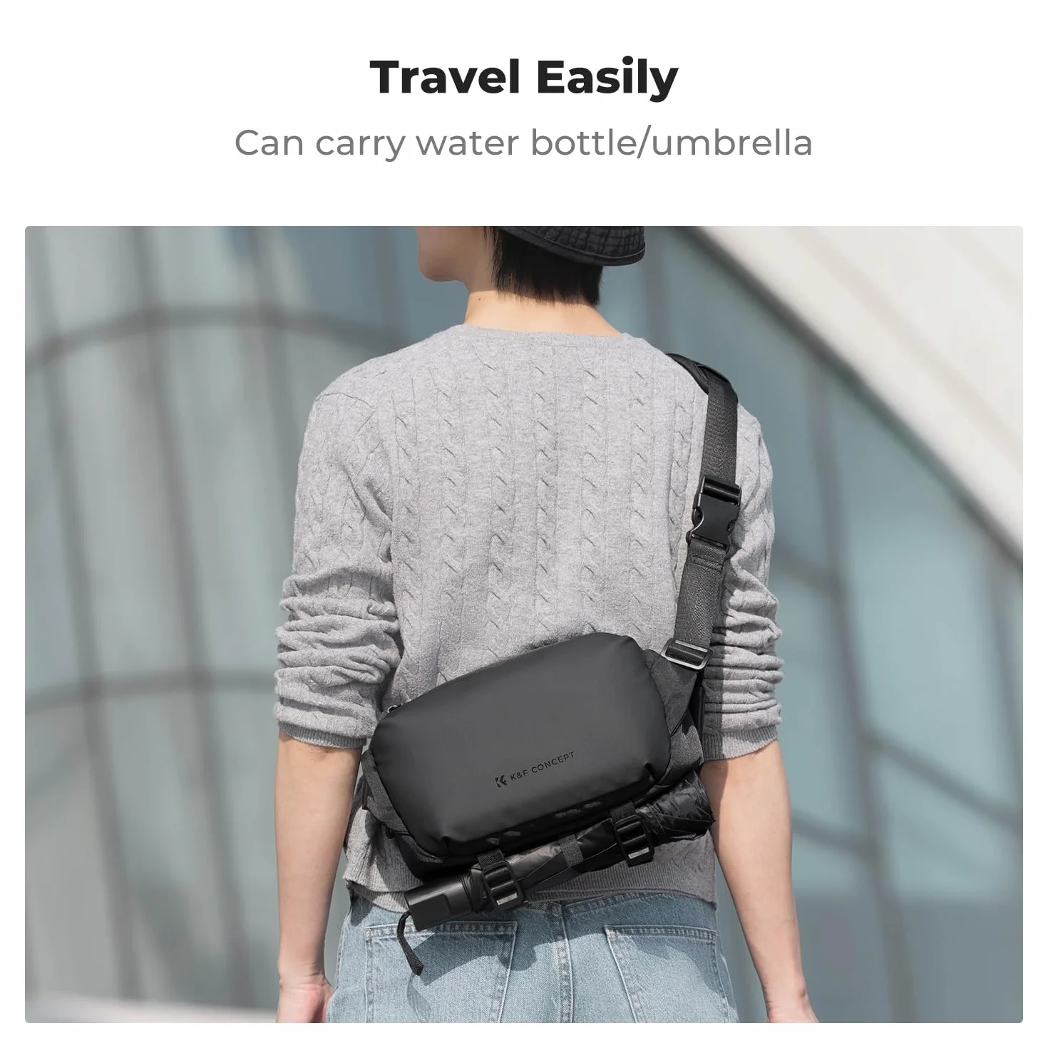 K&F CONCEPT Sac à Dos pour Appareil Photo, Sac à bandoulière Sac carré Sacs de Photographe Étui pour Appareil Photo Reflex Compatible avec Canon/Nikon/Sony/DJI Mavic Drone, Petit Taille S