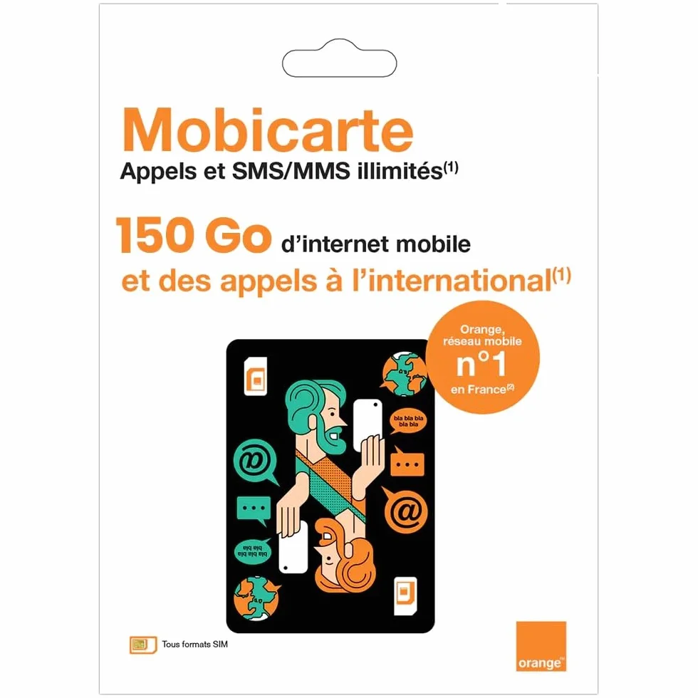 Orange mobicarte Zen 150 Go appels SMS/MMS illimités +2h appels internationaux