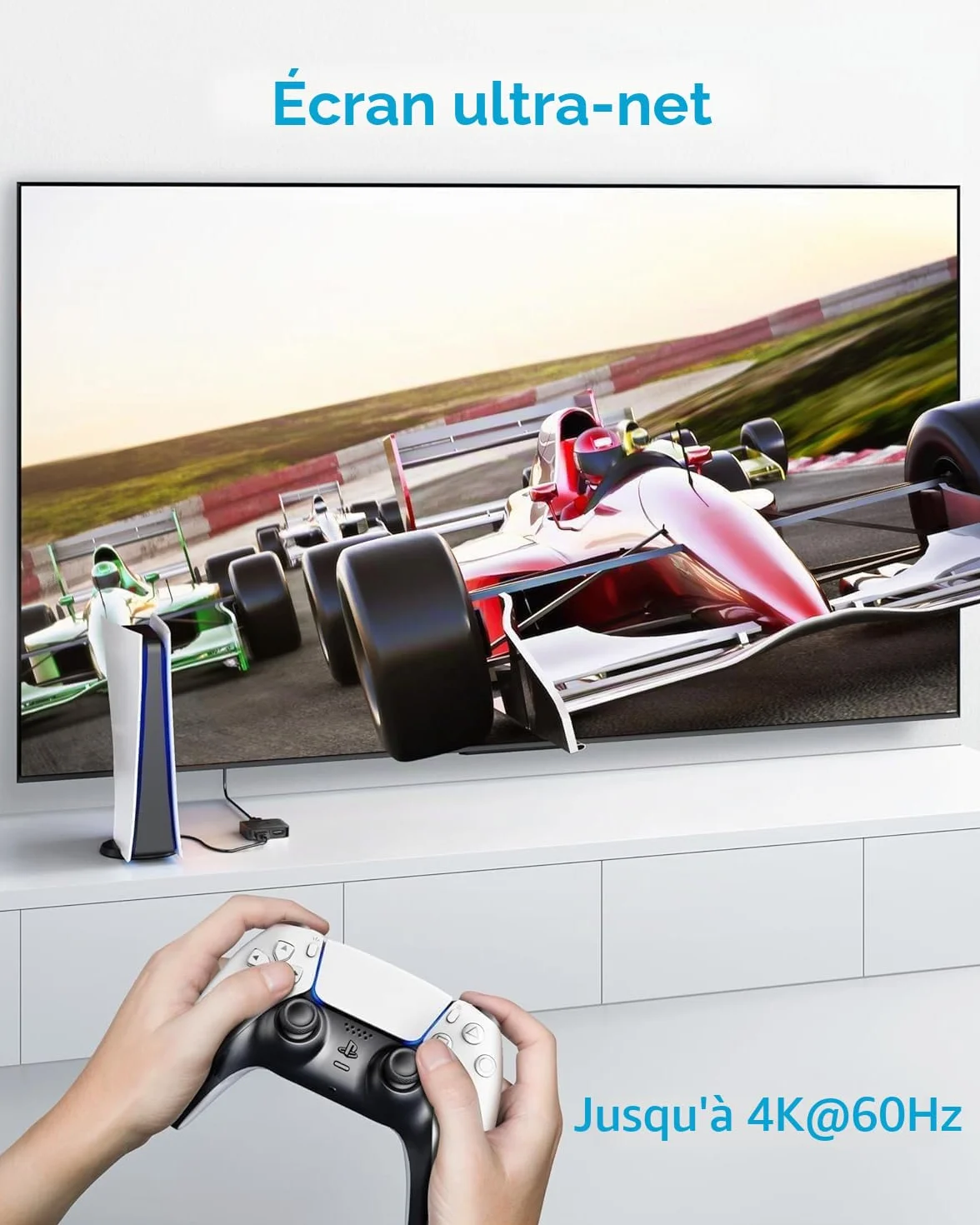 Anker Switch HDMI 4K à 60 Hz Commutateur bidirectionnel, Sortie 2 en 1 avec Finition Lisse, Prend en Charge HDR, 3D, Dolby, Compatible avec Laptops, PC, Xbox Series, PS5 / PS4, projecteur, etc.