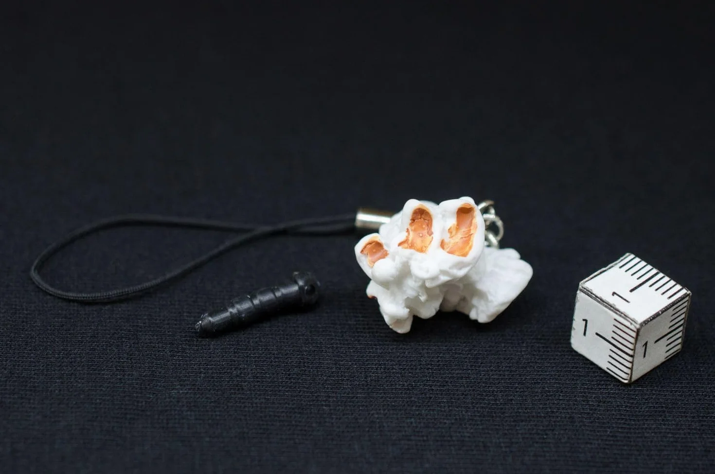 Miniblings pop-corn Pendentif pour téléphone mobile pop-corn cinéma mobile pendentif bijoux faits à la main 3D I Porte-clé Porte-clés