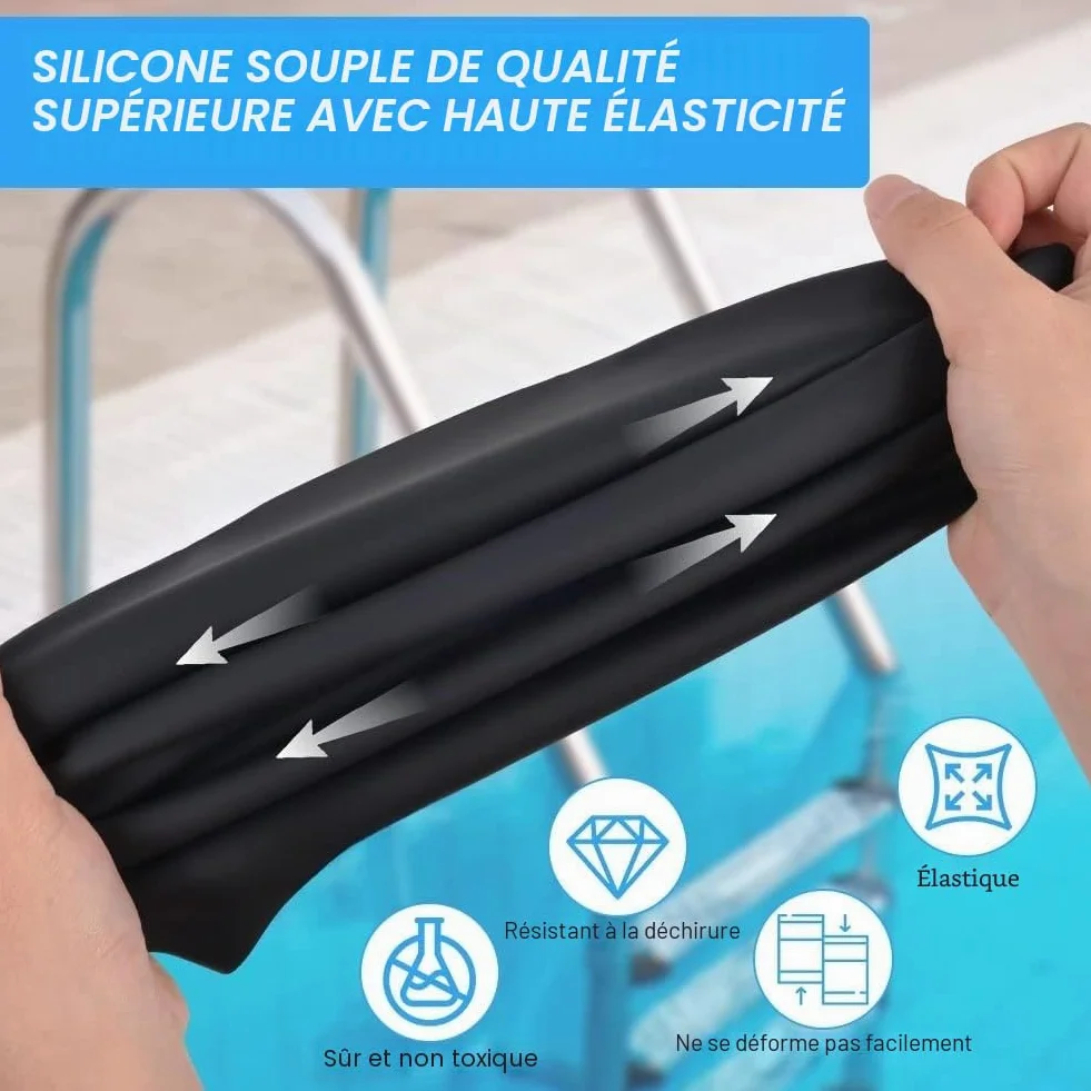 Bonnet de Bain Grand Silicone Imperméable Extra-Large pour Cheveux Longs Homme Femme