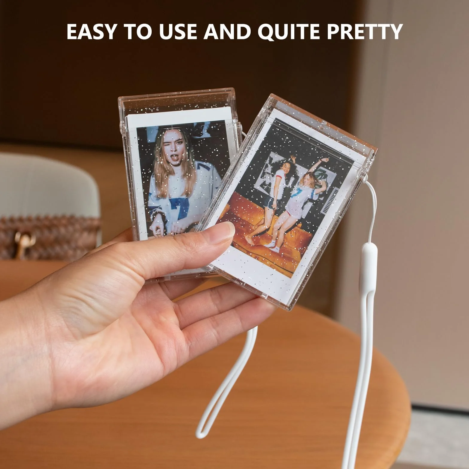 Lot de 2 Boîtes de Rangement pour Photos de 2x3, Étui pour Photos Instax, Mini Support Photo pour Film Instantané Fujifilm Instax Mini 13 12 11 9 8 7 99 70 40 90 Evo - Paillettes