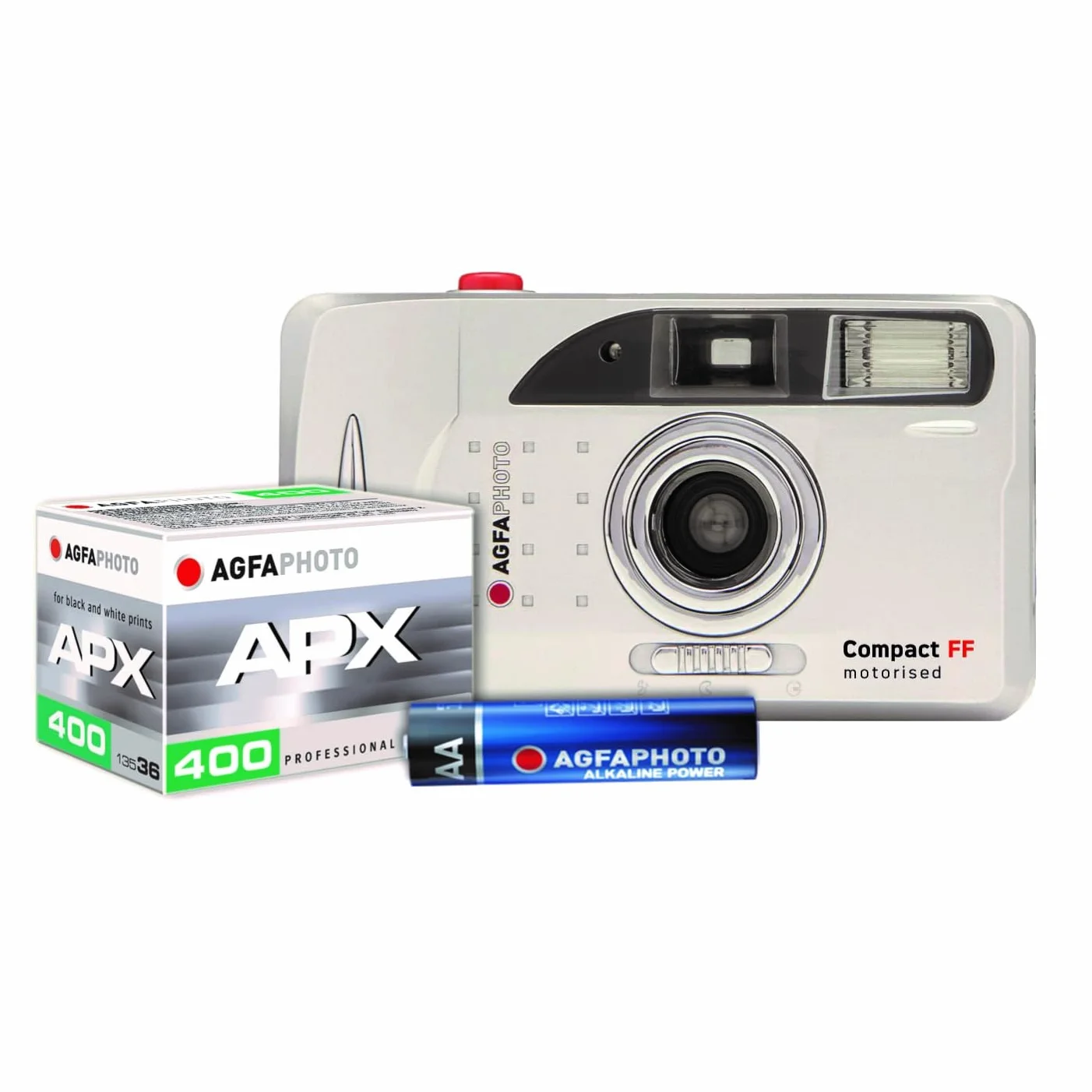 AgfaPhoto Set Analog 603020 – Appareil Photo Argentique Réutilisable Motorisé – Pellicule et Pile Incluses