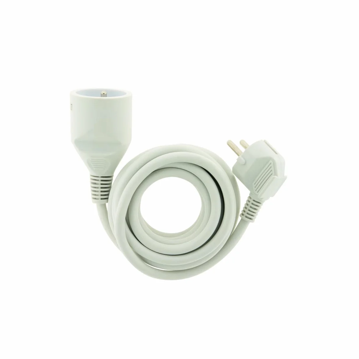 Prolongateur ménager Zenitech 16A HO5VV-F 3G1mm² Blanc 1,90m