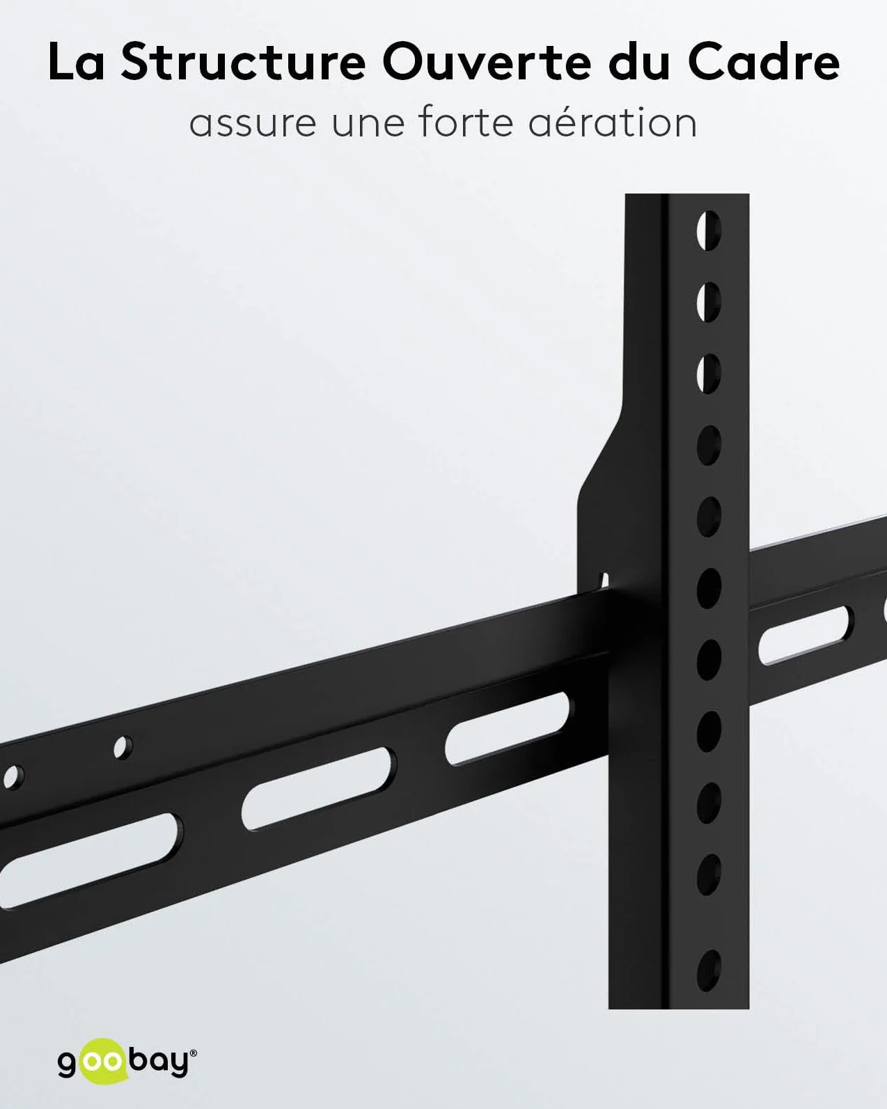 goobay Support TV Mural Fixe 43-100 Pouces Ultra-Plat 29 mm VESA 600x400 Jusqu'à 70 kg - Basic FIXED XL - 49742