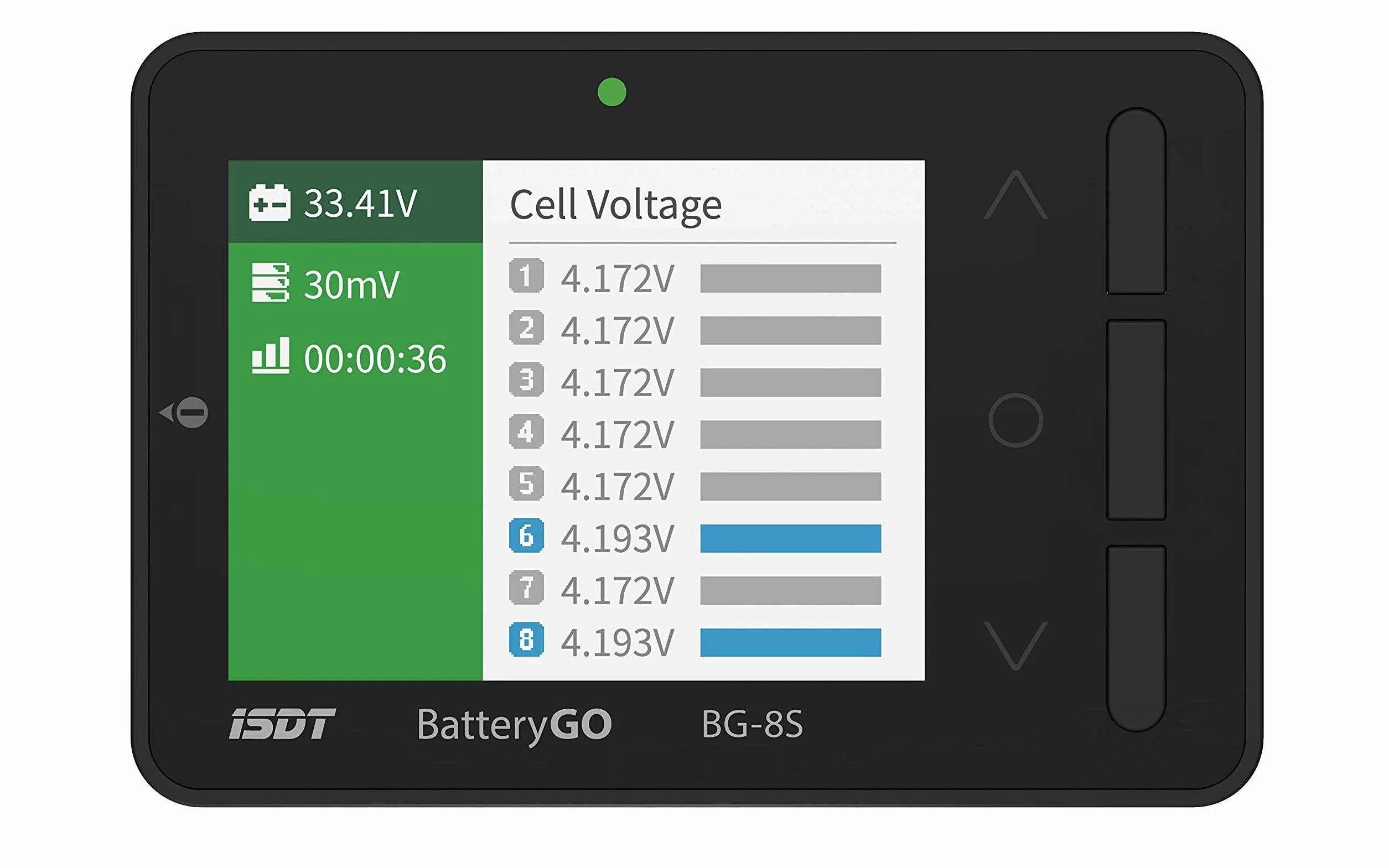 ISDT BG-8S Testeur de capacité de Batterie numérique testeur de pile Intelligent testeur de accus avec Ecran LCD LiPo/Life/Li-ion/NiMH/Nicd 1-8S