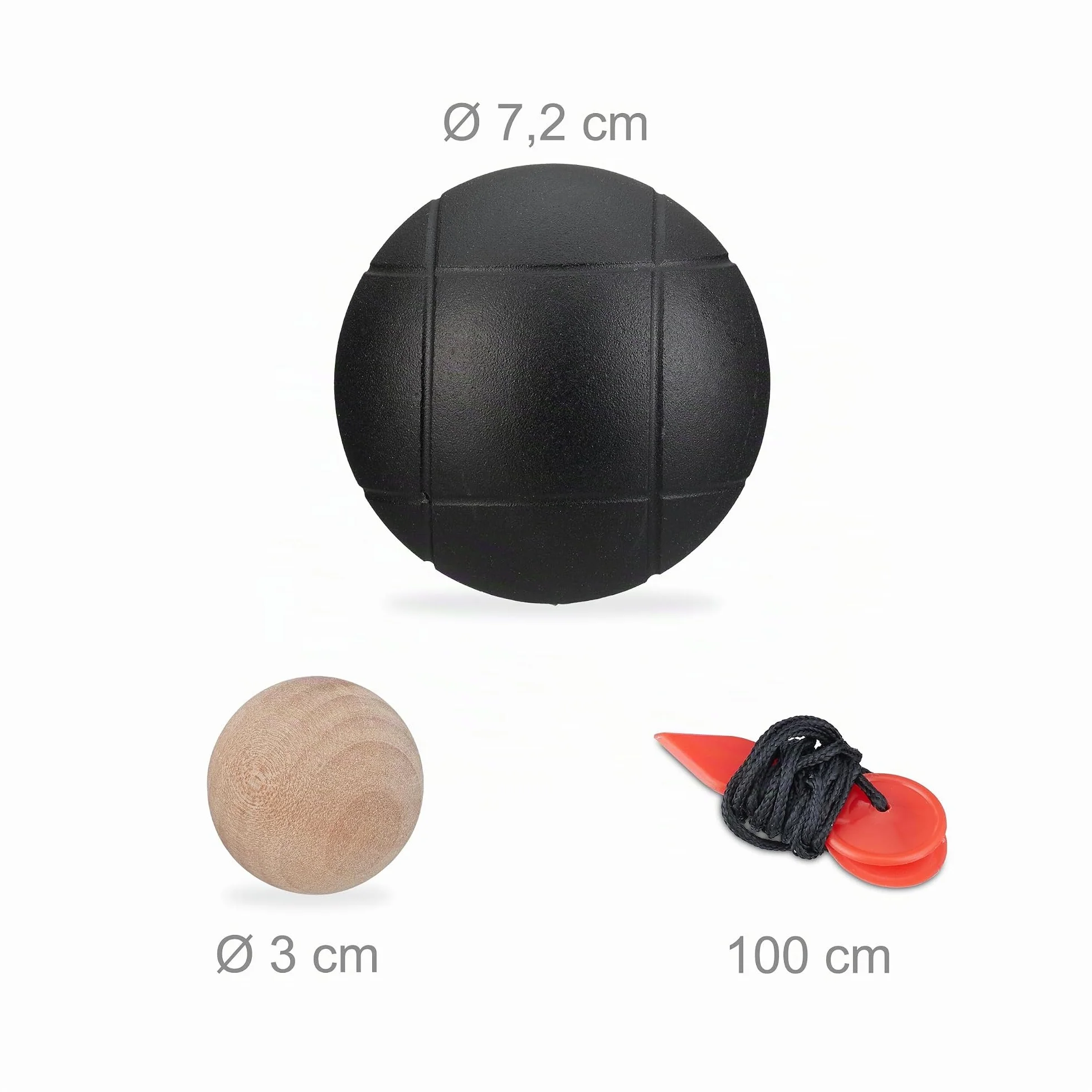 Boule de pétanque Lot de 6 Boules métalliques étui de Transport Noire et argentée