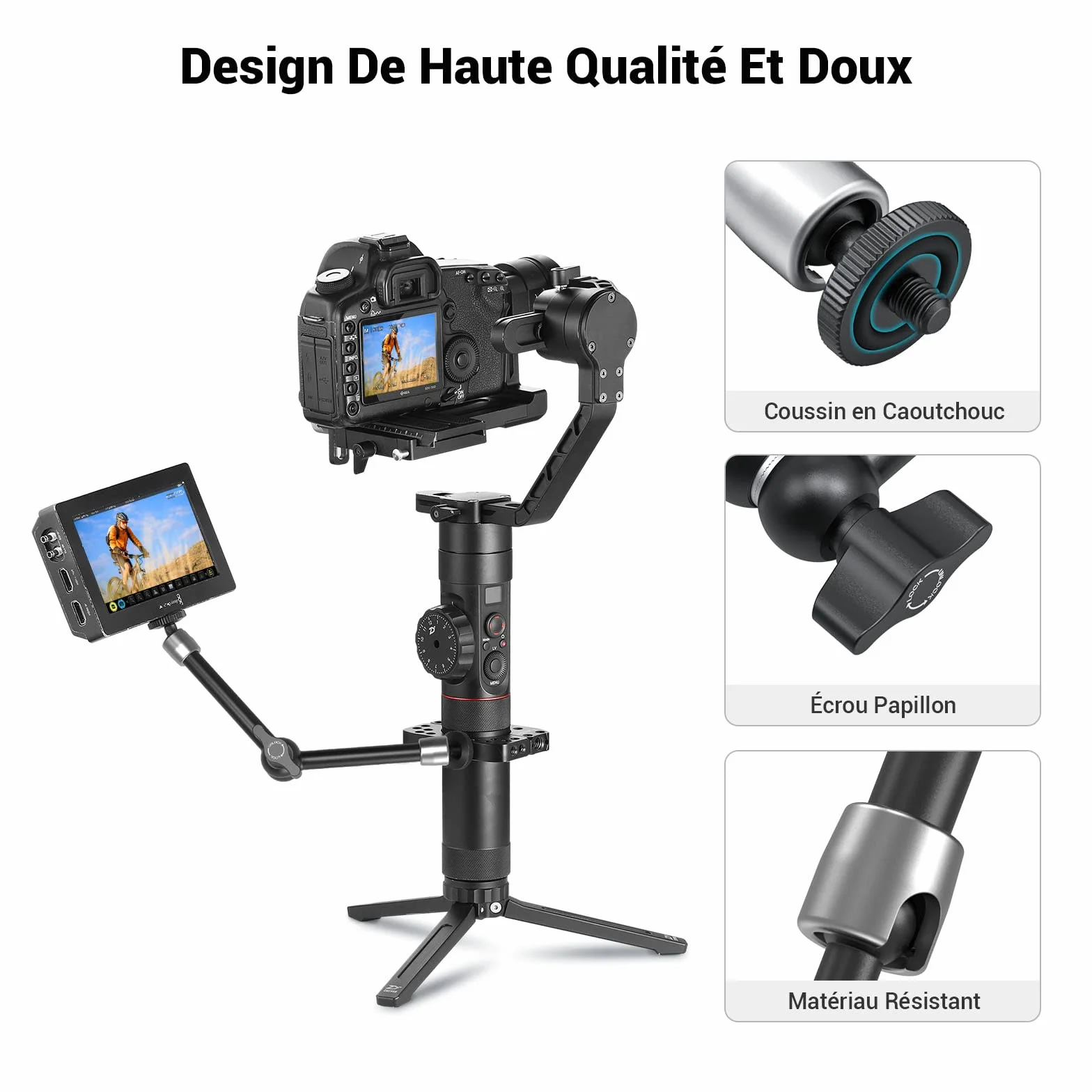 (Version Mise à Jour) SMALLRIG Bras Articule Magic Arm 10 Pouces Bras de Friction Reglable pour Moniteur LCD LED Light Caméra DSLR Rig - 2066B