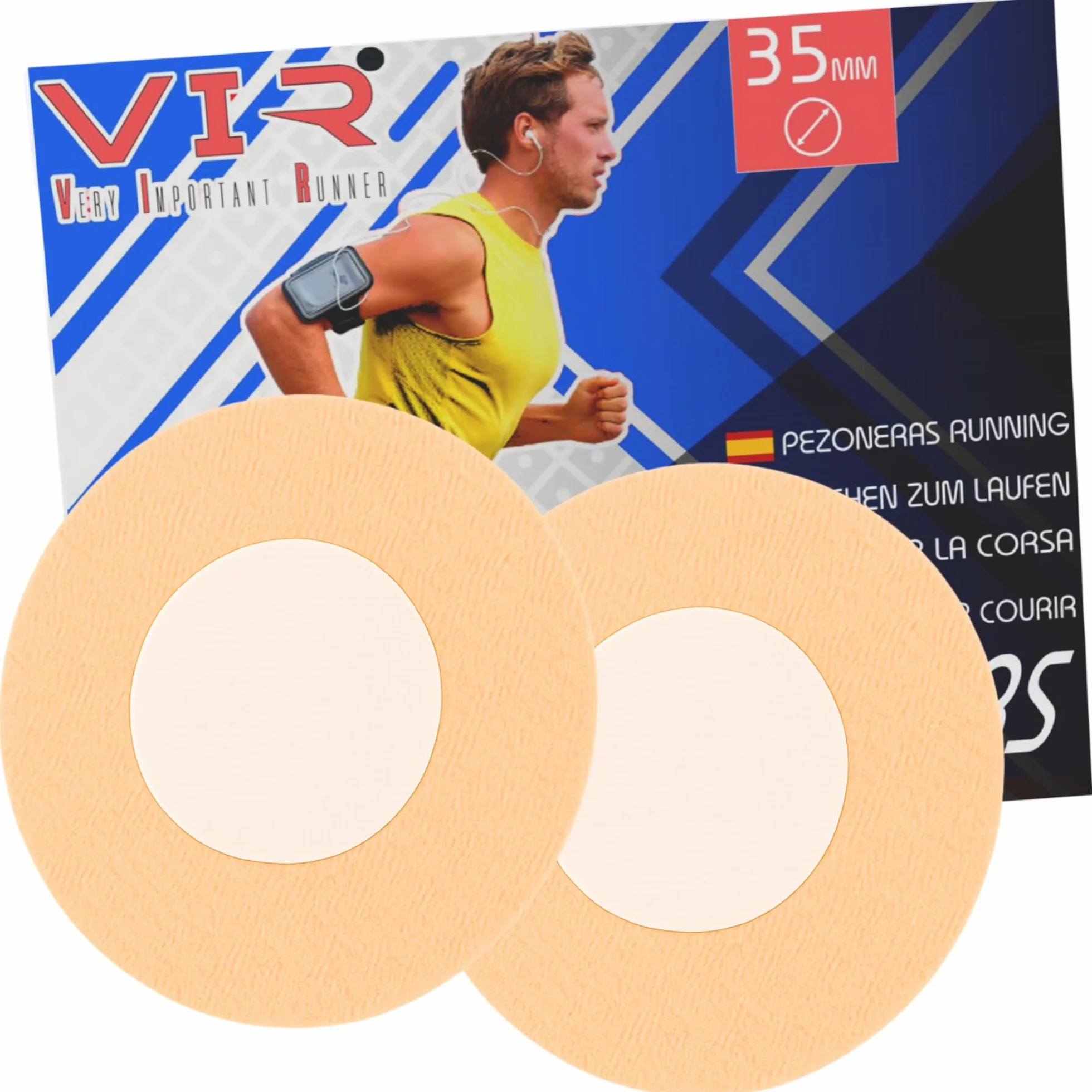 Protège Mamelon Running Homme 35mm Jetable Adhésif Résistant Cœur Doux