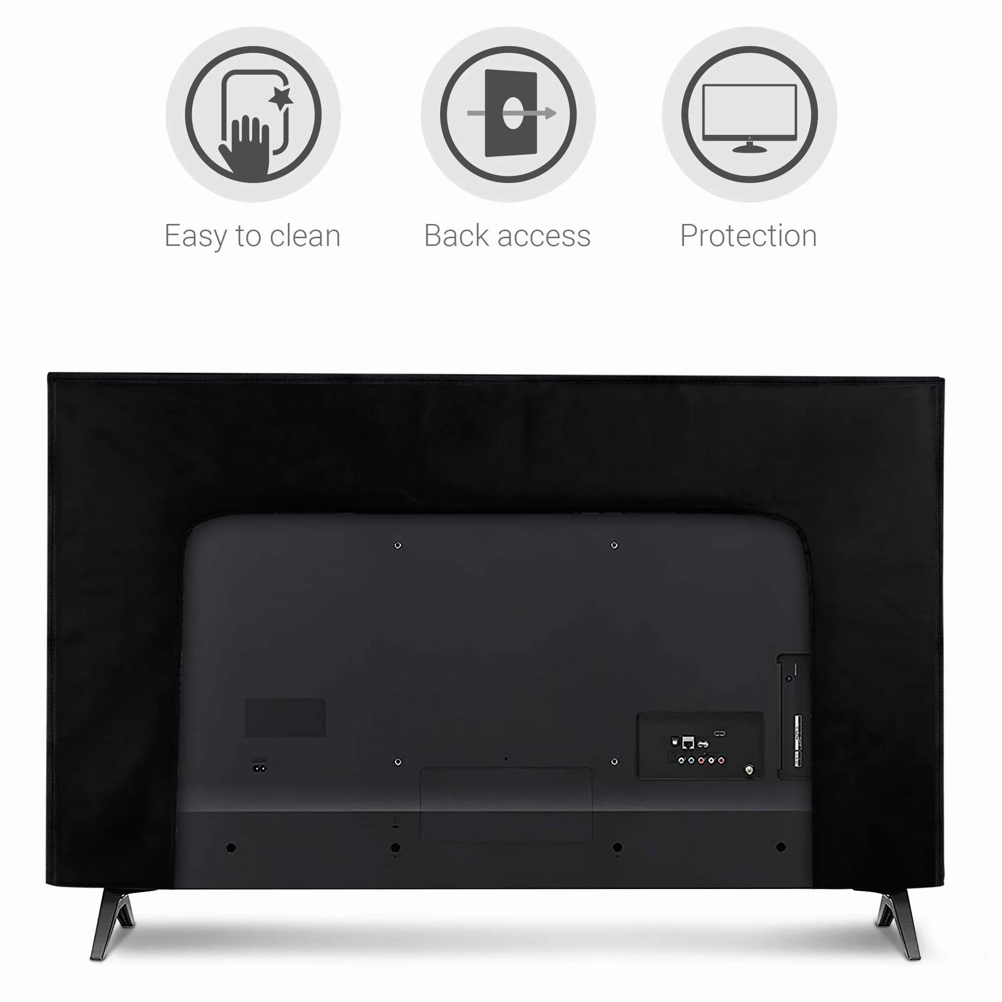 kwmobile Housse écran TV compatible 65" TV Protection écran télévision blanc-noir