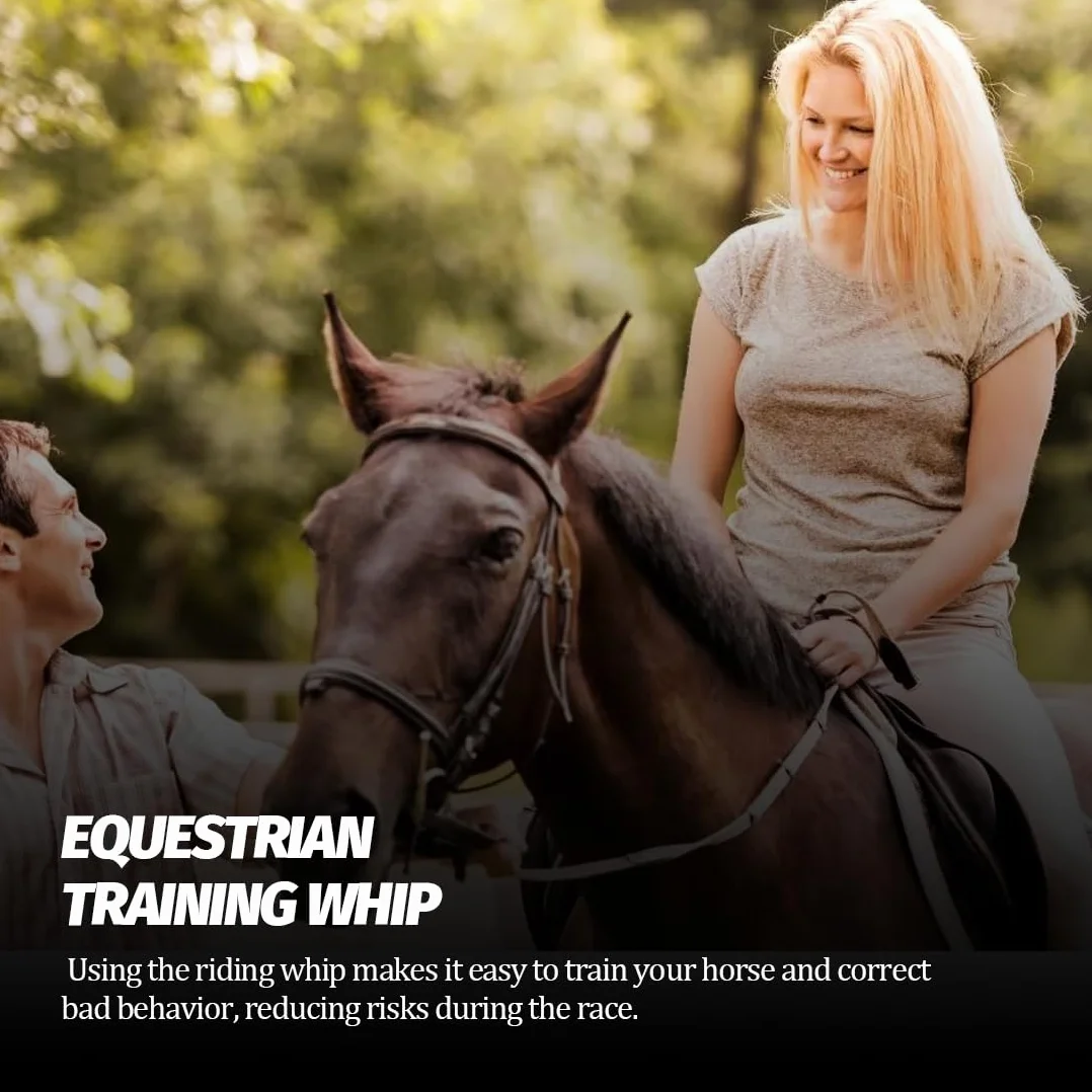 Fouet en Cuir avec Franges Cravache d'Entraînement Accessoire Équitation Sports Équestres Extérieur (Noir)