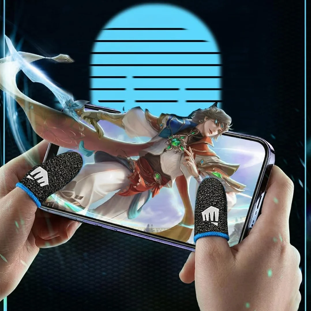 3 paire doigtiers de jeu et 1 boîte, étui de jeu mobile, gants pour écran tactile résistants à la transpiration, adaptés aux doigts pour les jeux sur écran tactile, doigtiers de jeu, jeux sur
