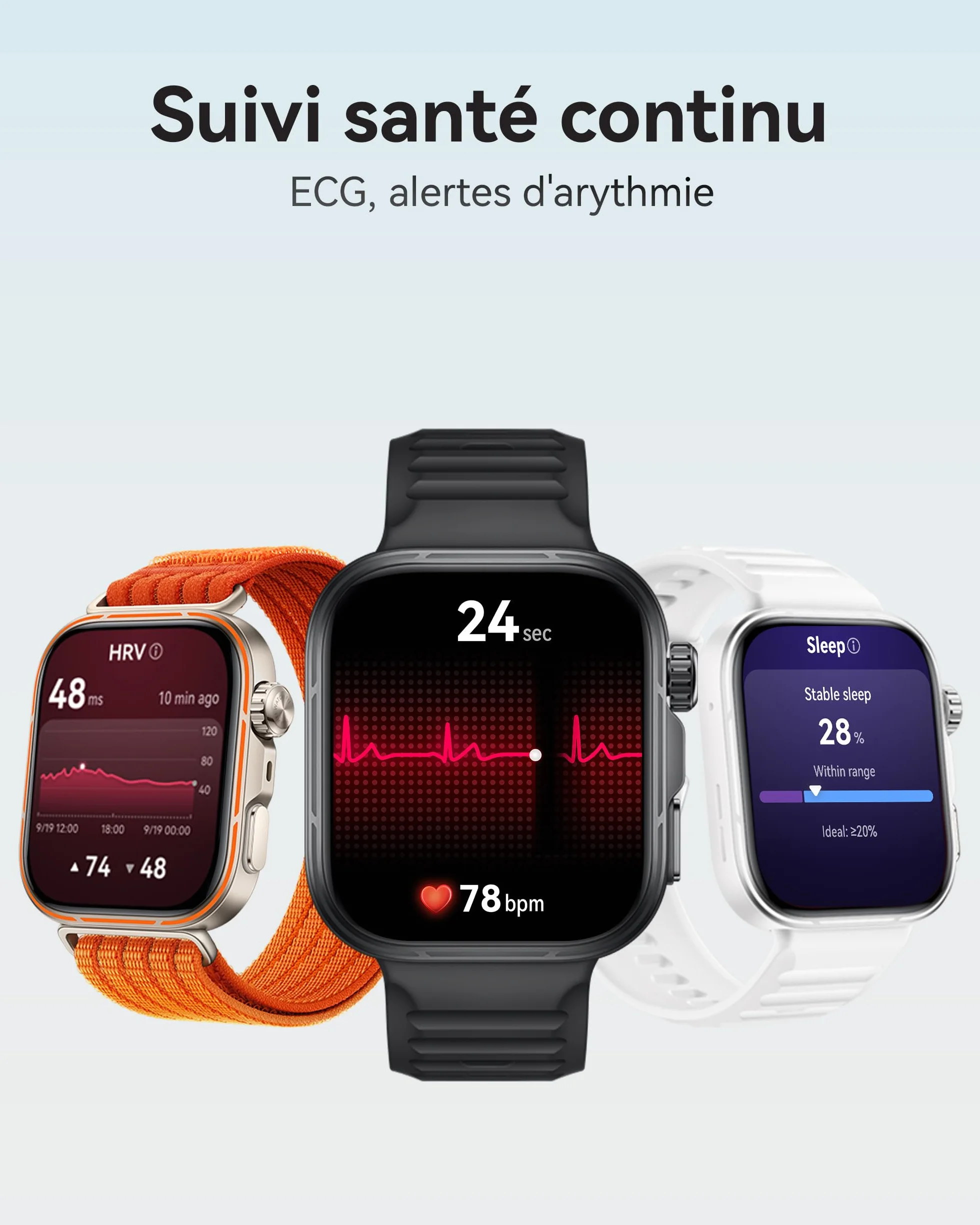 HUAWEI Watch FIT 5 Pro Montre connectée GPS ECG Écran AMOLED 1,92'' Verre Saphir Résistance à l'eau 5 ATM NFC Orange