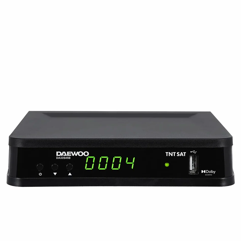 D2 Diffusion Daewoo Décodeur Satellite DVB S/S2 - TNT Sat - avec Carte d'abonnement Incluse - Dolby Digital Plus - AC3 - Tuner - EPG - avec télécommande