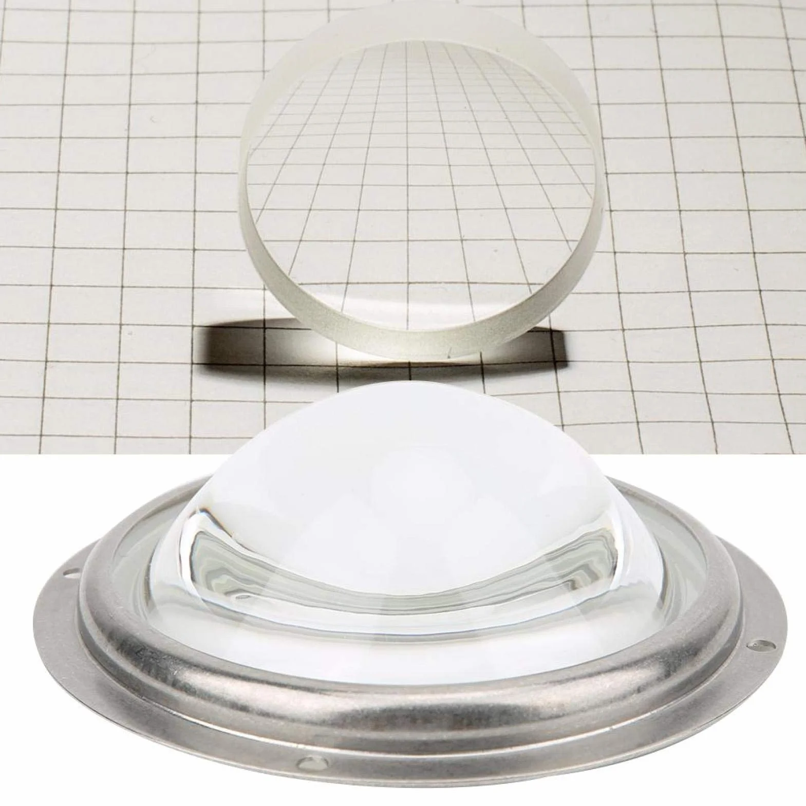 Condensateur LED Plano Convexe Lentille en Verre 100mm avec Support Fixe pour LED de 20W à 200W