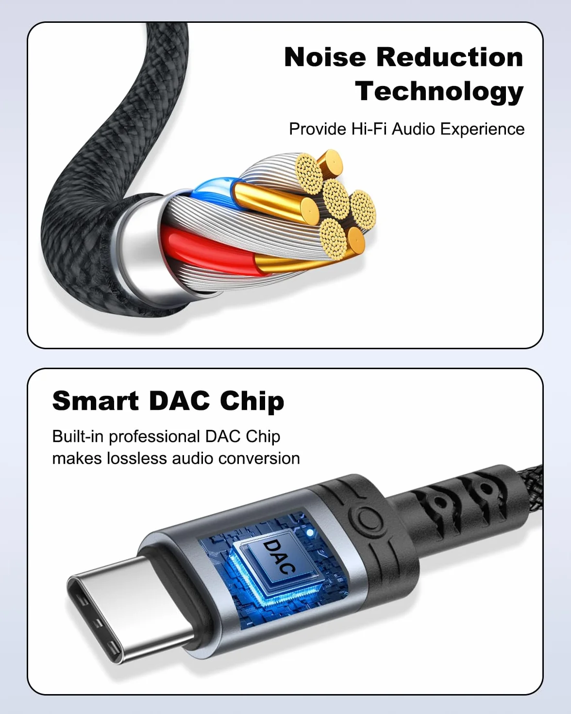 Câble USB C vers Jack 3.5mm 1M pour iPhone 16/15, Samsung S25 S24, Huawei, Xiaomi