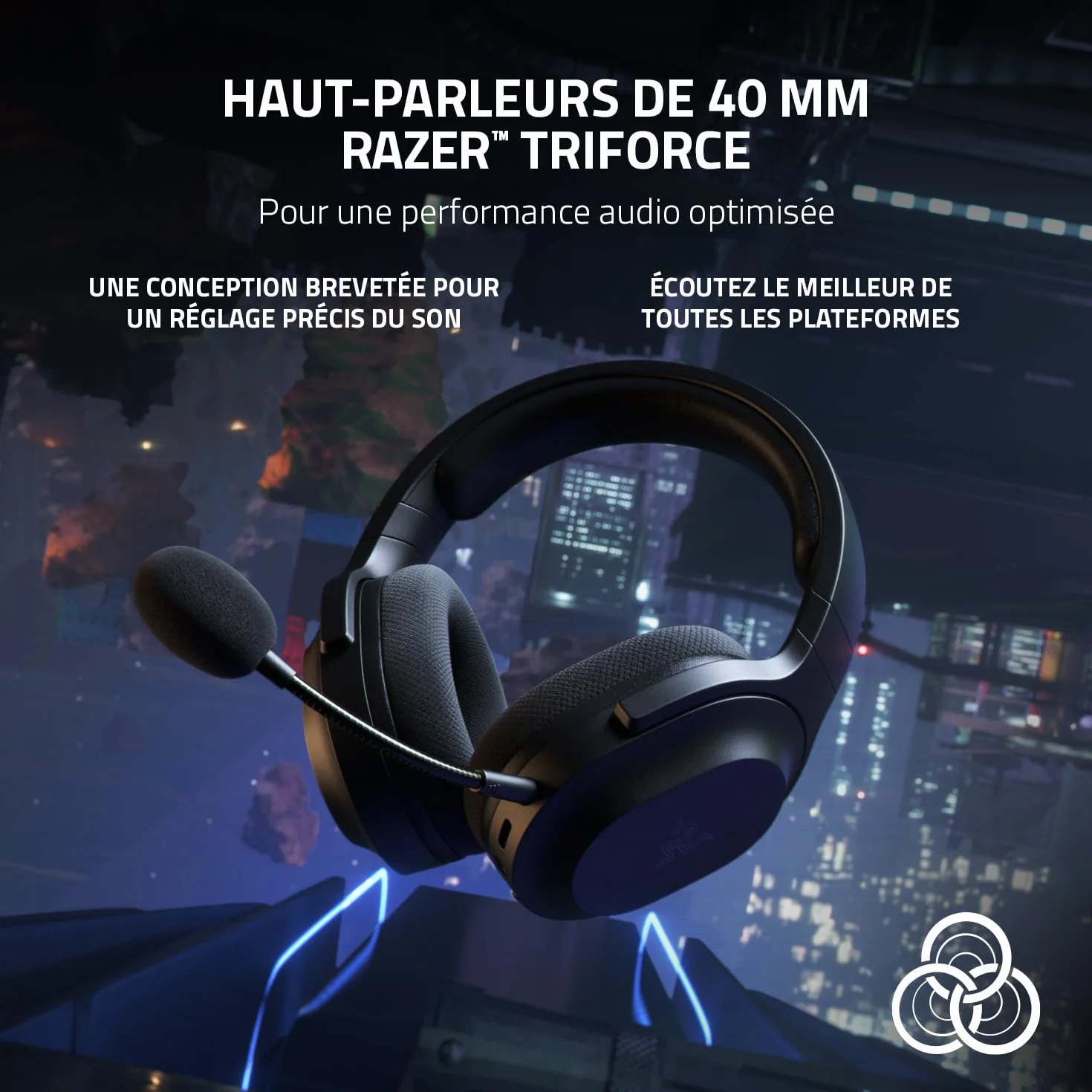 Razer Barracuda X - Casque Gaming sans Fil Multiplateforme (SmartSwitch Dual sans Fil, Design Ergonomique, TriForce 40mm, Microphone Cardioïde, Contrôles sur Casque, Batterie de 50h, USB-C) Noir