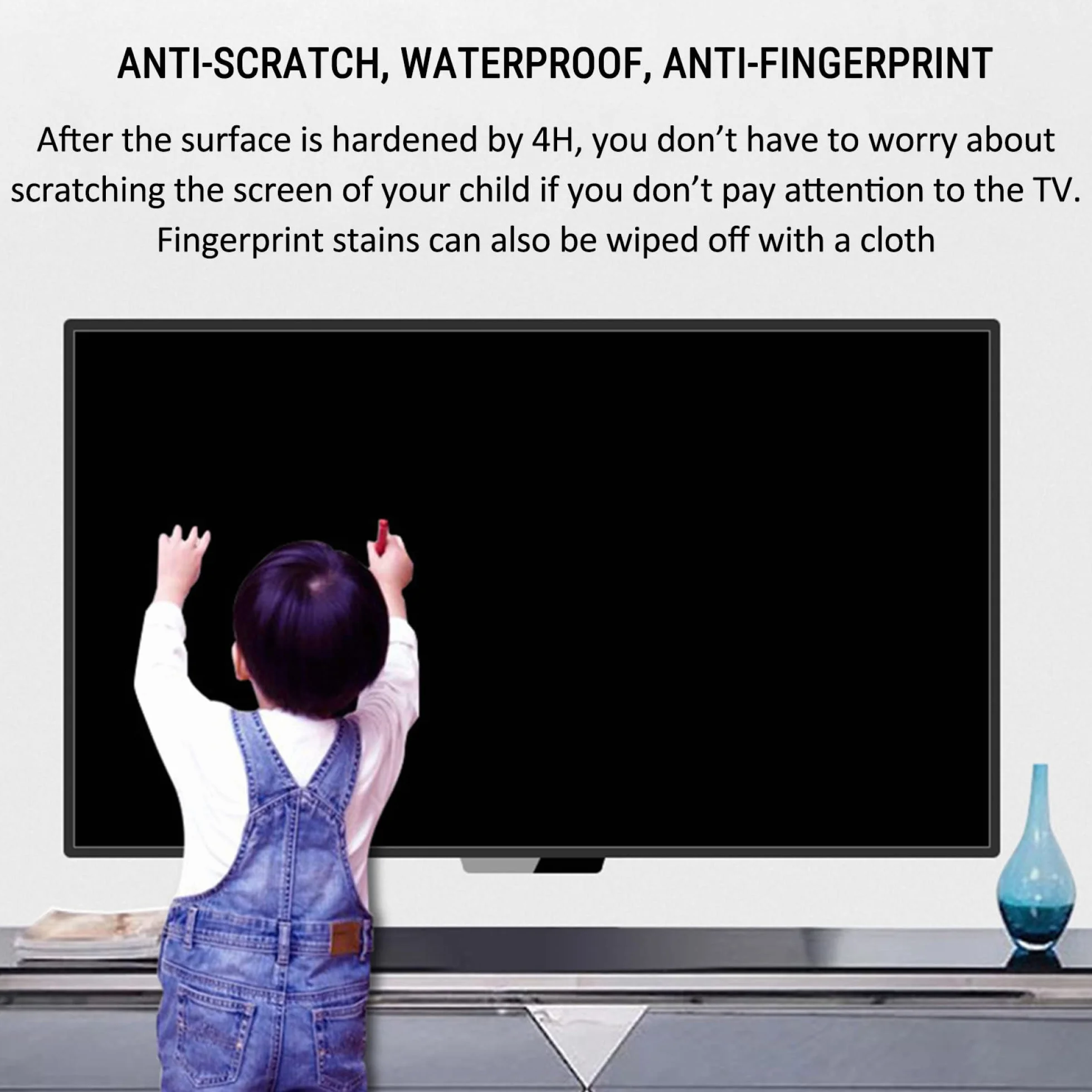 Protecteur D'écran TV LCD Mat 4H Anti-Reflet 90% Anti-Lumière Bleue 32 Pouces 698x392mm