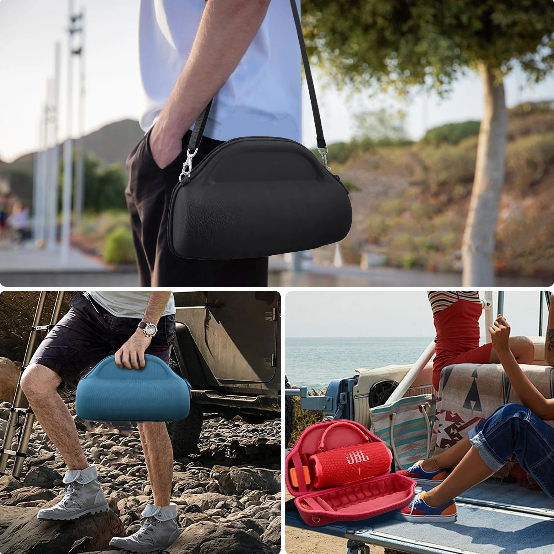 co2CREA Dur Étui de Voyage Rigide Housse Cas Coque pour JBL Charge 6 Haut-Parleur Bluetooth Portable, étui Seulement