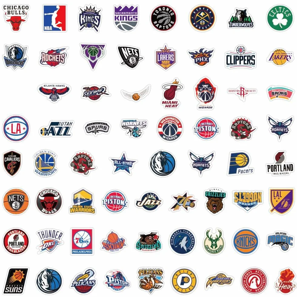 Autocollants de basketball Pack 60 PCS en vinyle pour voiture bouteilles adolescents