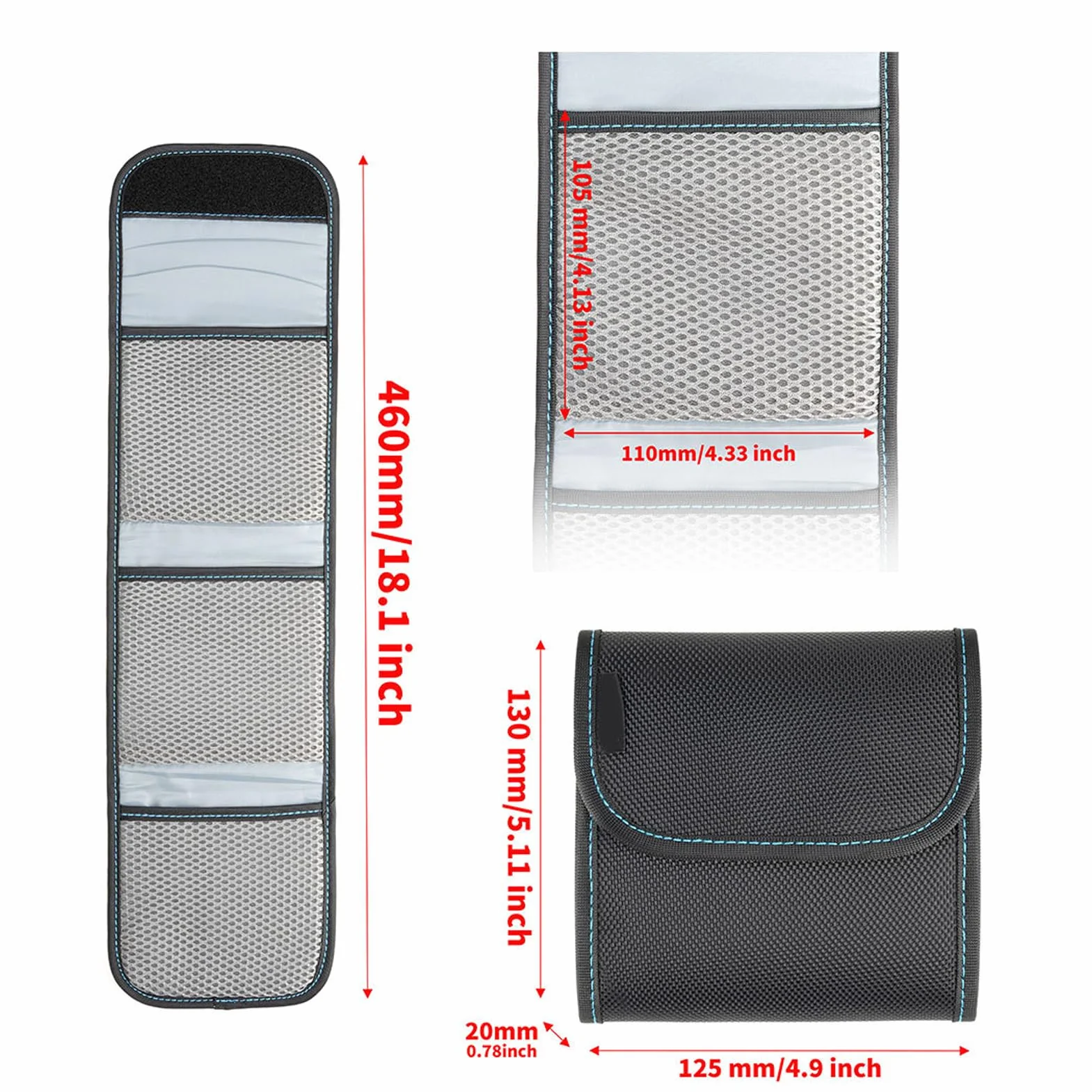 Pochette de Filtre D'objectif de 95 Mm, étui de Filtre D'objectif D'appareil Photo à 3 Poches, avec Boucle de Ceinture, Filtre UV ND CPL jusqu'à 95 Mm et Filtre carré 4x4 Pouces