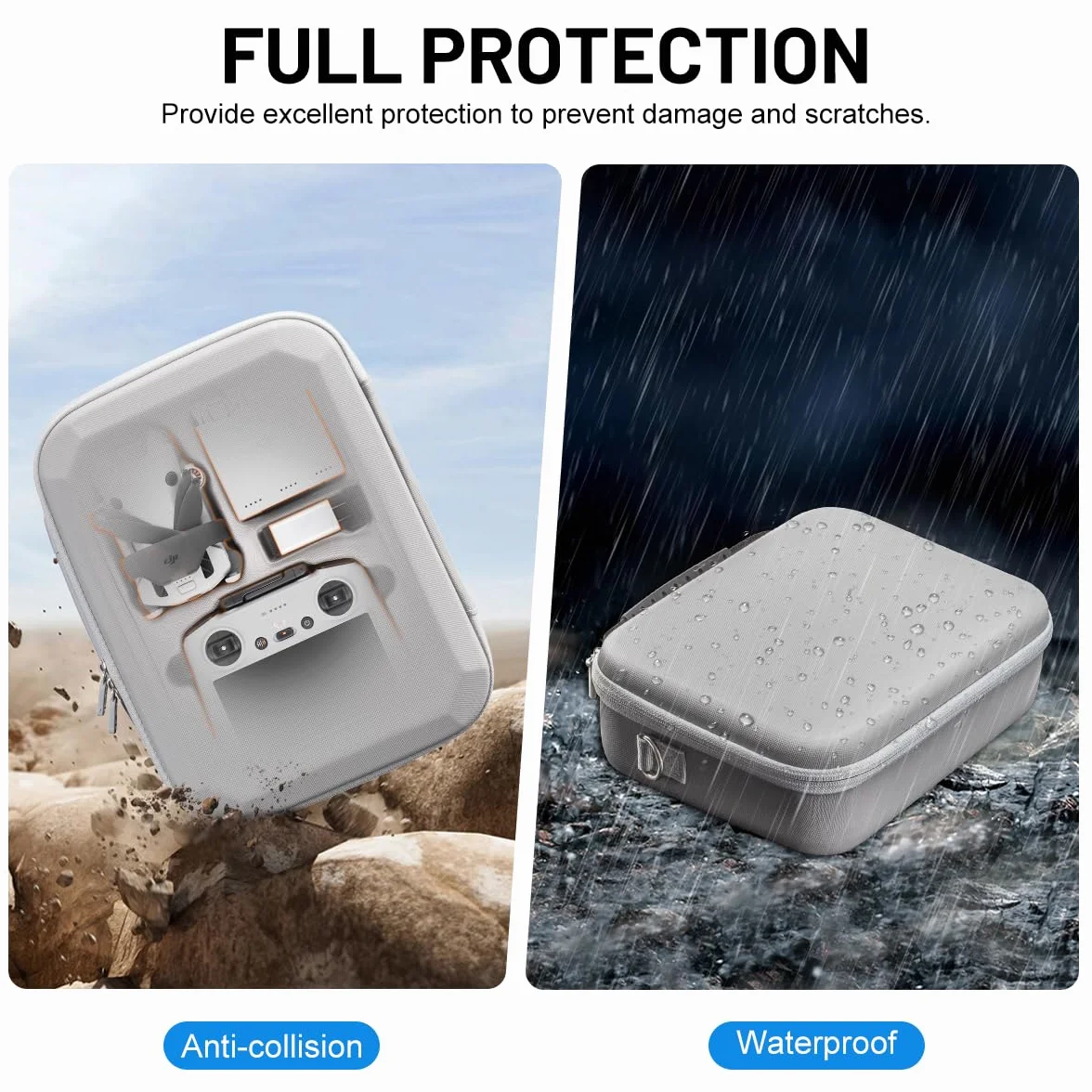 Drone Étui Portable pour DJI Mini 3/3 Pro/4 Pro, Imperméable Rangement Sac pour RC Contrôleur et Accessoires