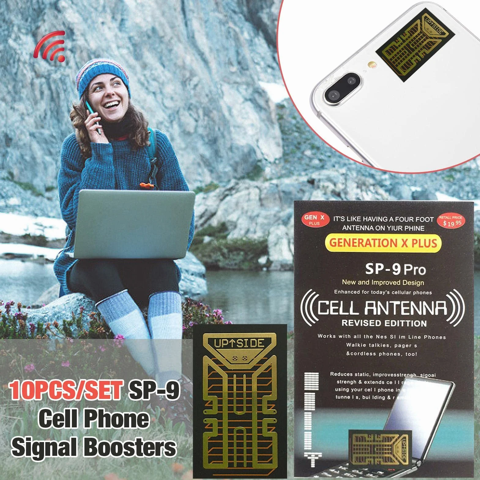 Autocollants Signal téléphone Portable,10 Autocollants -9Pro pour Signal téléphone Portable | Amplificateur d'antenne d'amélioration du Signal réseau