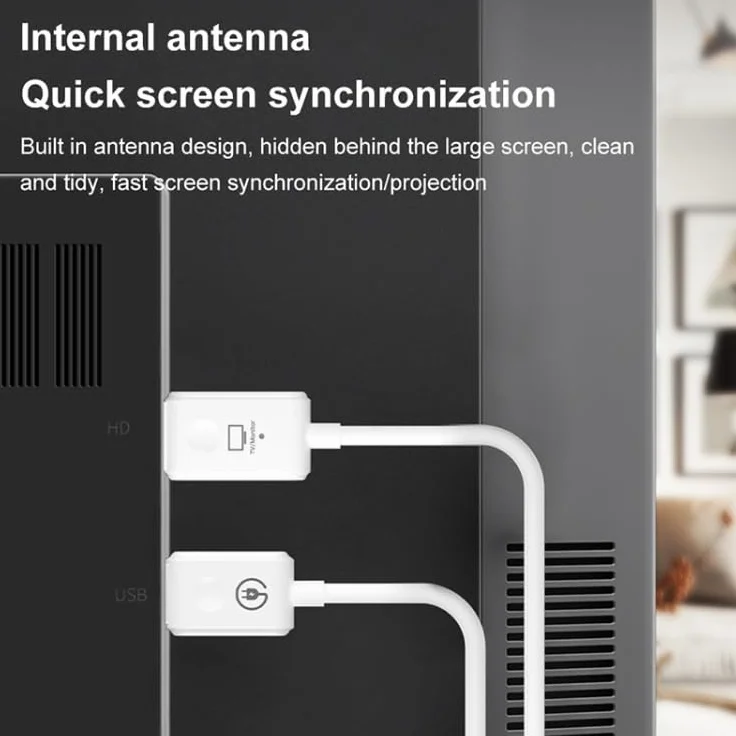 High-Tech Place Câble Adaptateur de Lecteur d'écran de récepteur d'émetteur HDMI sans Fil CS7 (Blanc)
