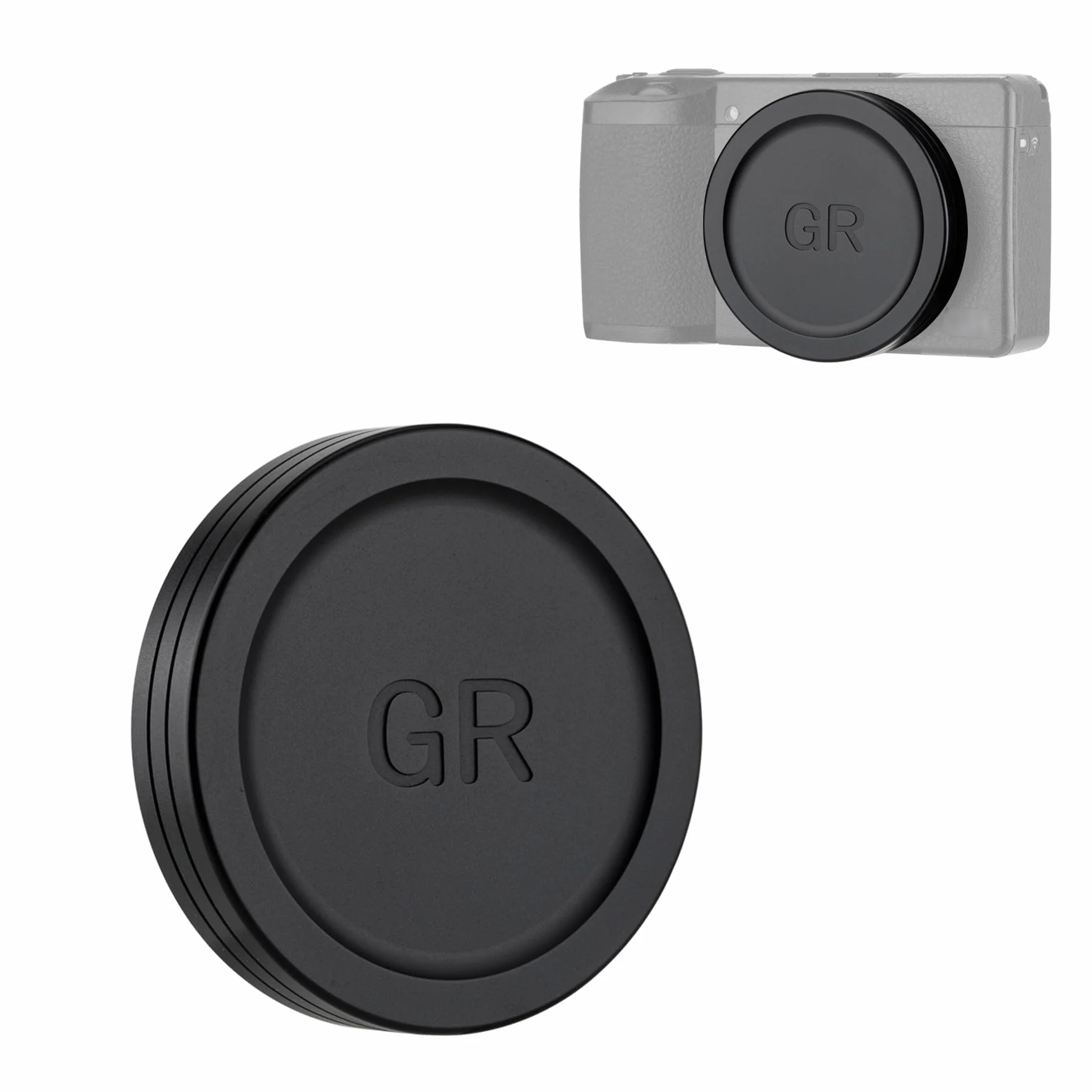 JJC Bouchon Objectif en Métal pour Ricoh GR IV Appareil Photo, Capuchon Protecteur en Aluminium Durable avec Intérieur en EVA Souple
