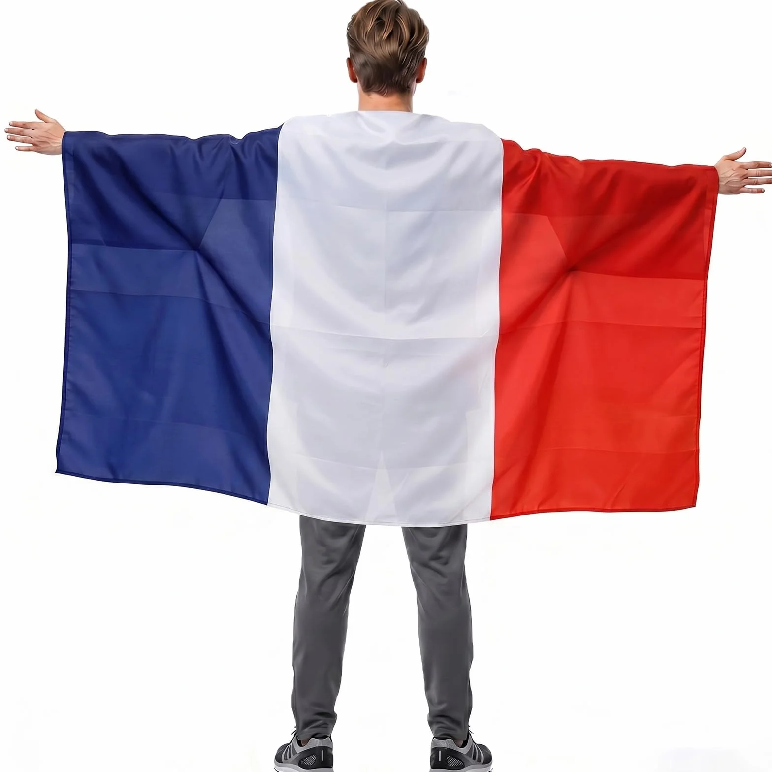 YESAH Cape Drapeau Français Coupe du Monde 2026 90x150cm Polyester Légère Portable Stade Matchs Fêtes