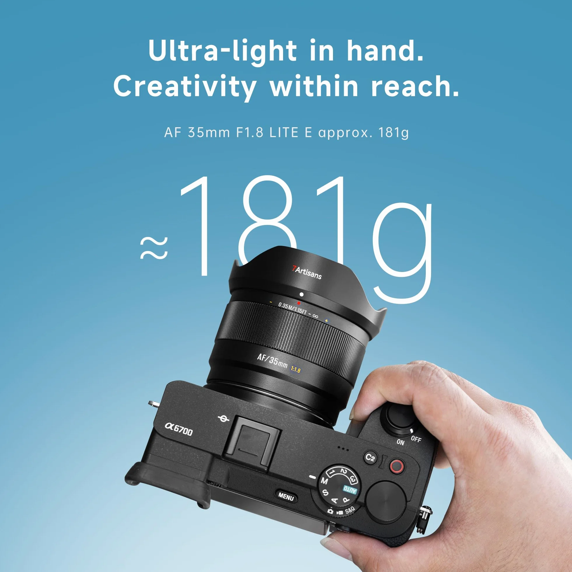 Objectif 7Artisans AF35mm F1.8 APS-C Frame Lite à Grande Ouverture F1.8 Compatible avec la Reconnaissance faciale et oculaire Compatible avec Les appareils Photo Fujifilm Fuji X-H/T/T30/S/E/A