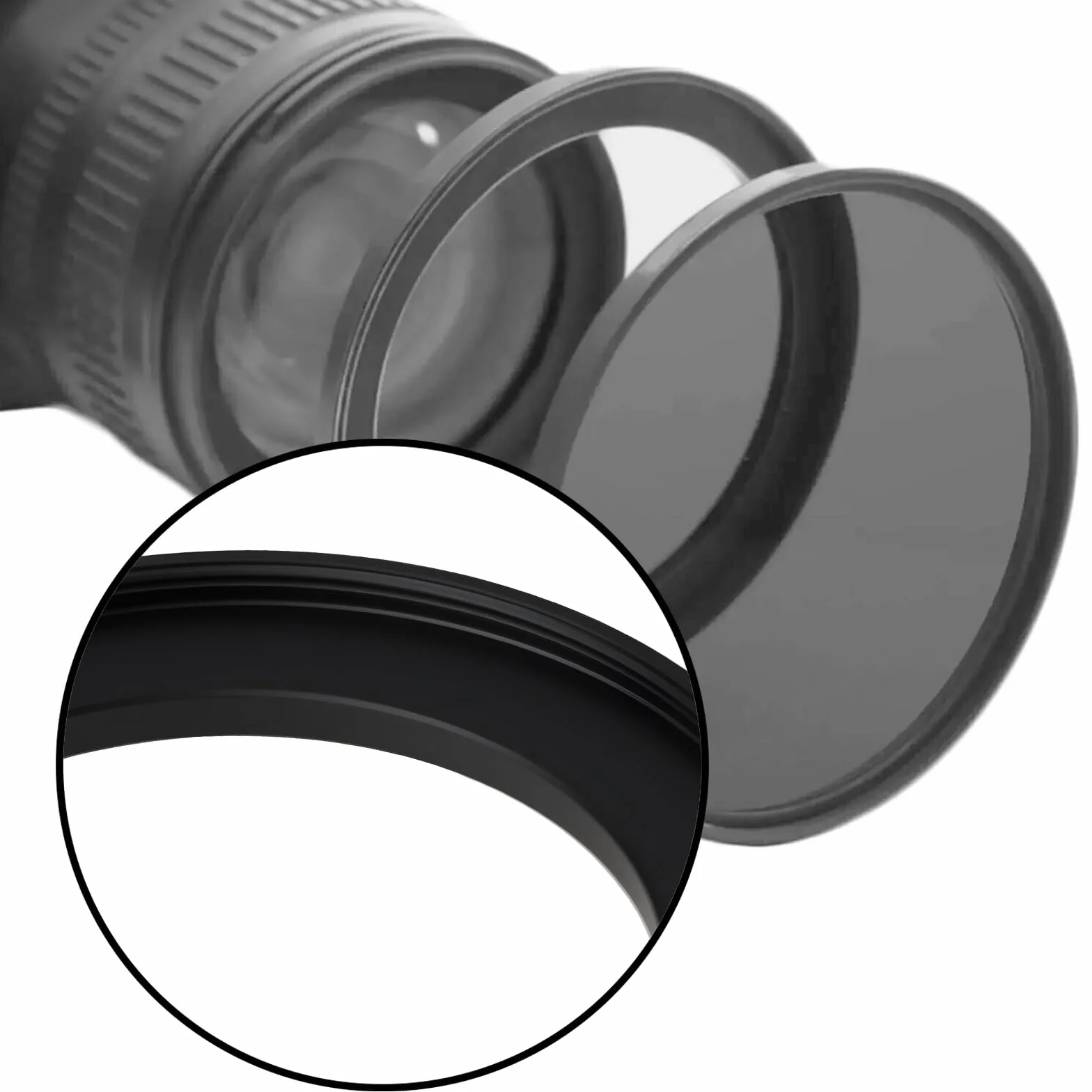 Lot de 2 bagues d'adaptation Step Up en alliage d'aluminium 46 mm à 58 mm Filetage 0,75 mm pour filtre d'appareil photo