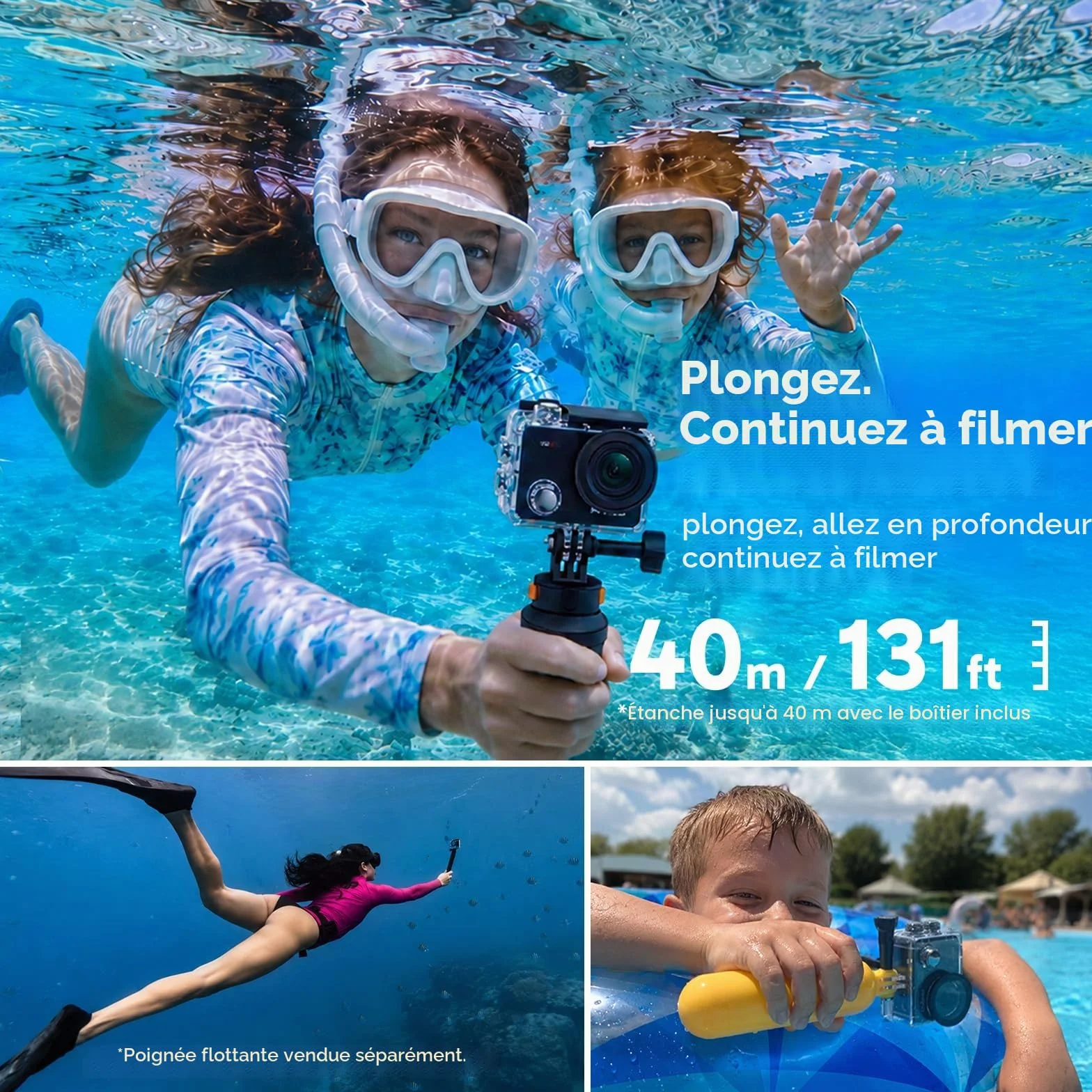 AKASO V50 X Caméra de Sport 4K 30FPS Ultra HD avec Carte 64 Go, Télécommande, Écran Tactile, Stabilisateur