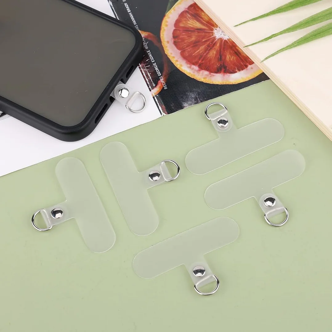 8pcs Patch pour Téléphone Portable,Transparent Patch pour Cordon de Téléphone Portable Polyvalent Onglet d'Attache de Téléphone pour la Plupart des Étuis de Téléphone Portable