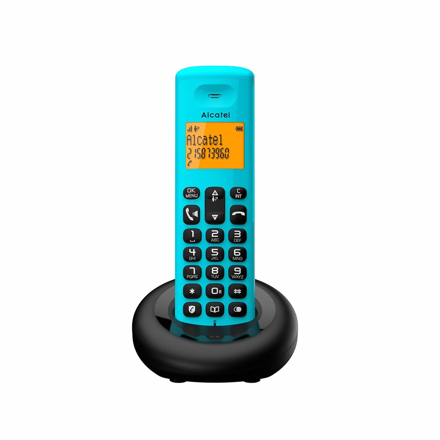 ALCATEL E260 Téléphone Fixe sans Fil DECT Grand Écran Rétroéclairé Mains Libres Blocage Appels Indésirables Bleu