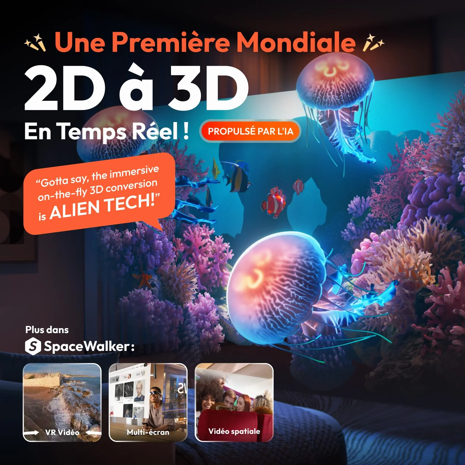 VITURE Lunettes AR Pro, écran 135” 120Hz, Audio Harman, Film électrochrome, Lunettes XR compatibles avec iPhone 17/16/15, Android, Mac, PC, Switch, Switch 2 - Occasion